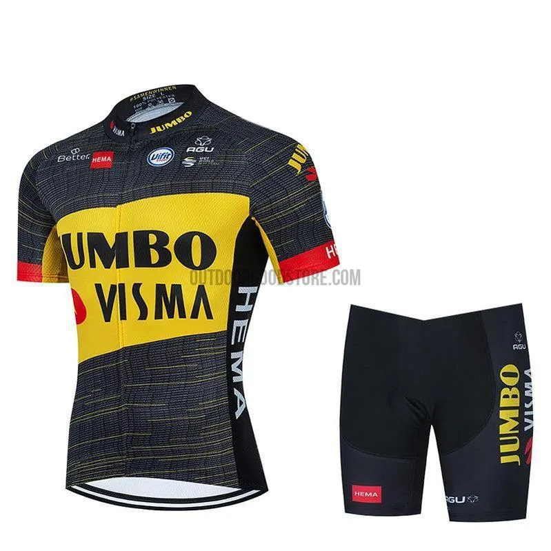 2021 JUM Yellow Cycling Bike Jersey Kit