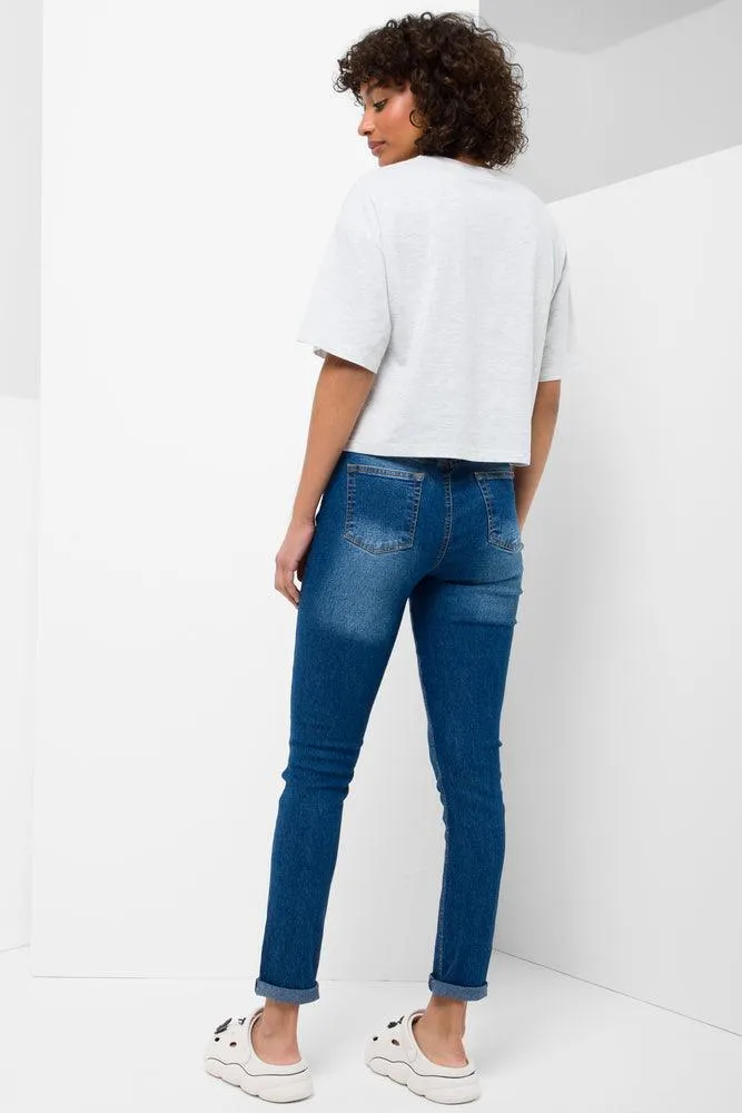 5 Pocket Skinny Denim Jeans Blue