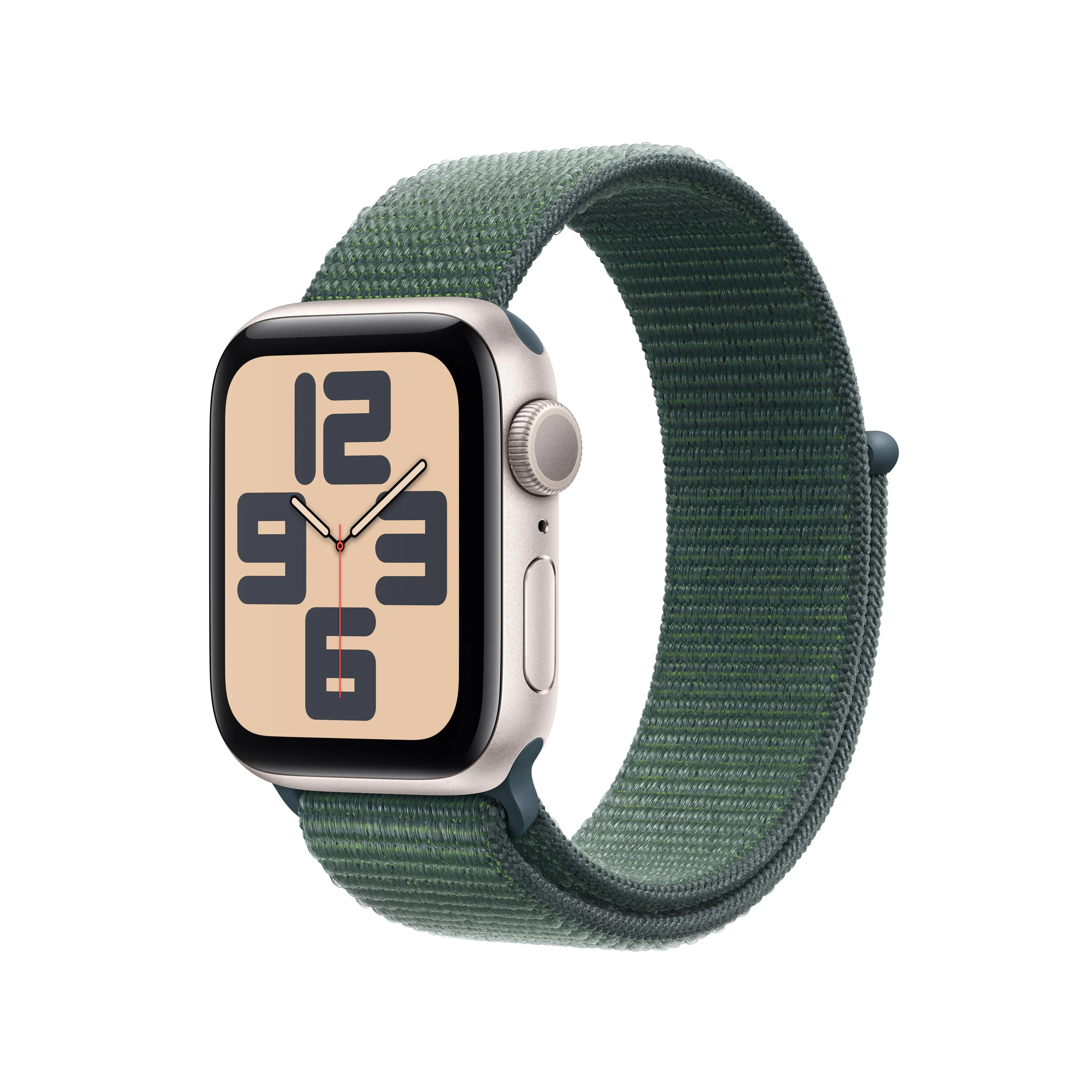 Apple Watch SE (GPS) - Caja de aluminio en blanco estrella de 40 mm - Correa Loop deportiva verde lago