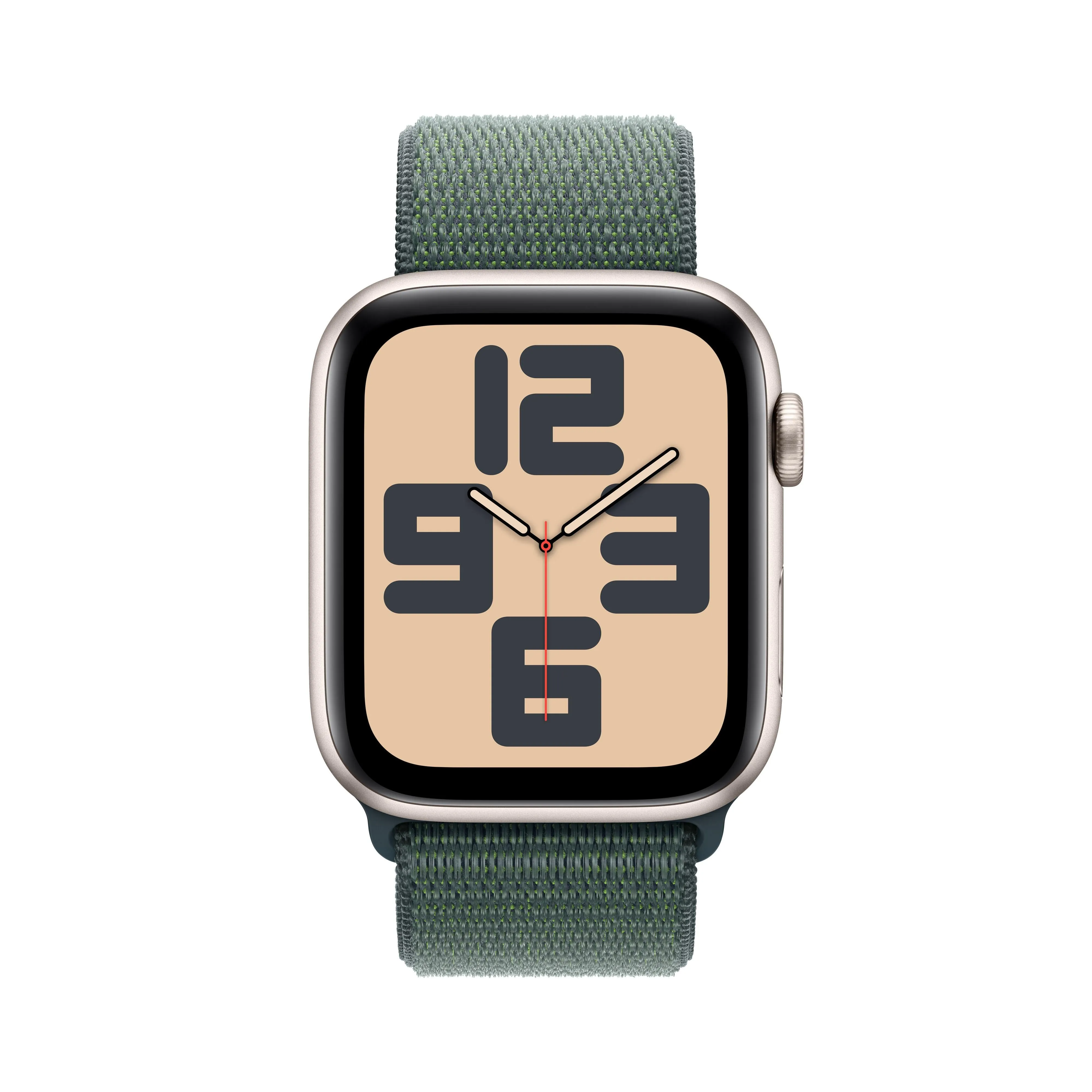 Apple Watch SE (GPS) - Caja de aluminio en blanco estrella de 44 mm - Correa Loop deportiva verde lago