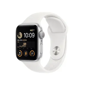 Apple Watch SE (GPS) - Caja de aluminio en plata de 40 mm - Correa deportiva blanca - Talla única