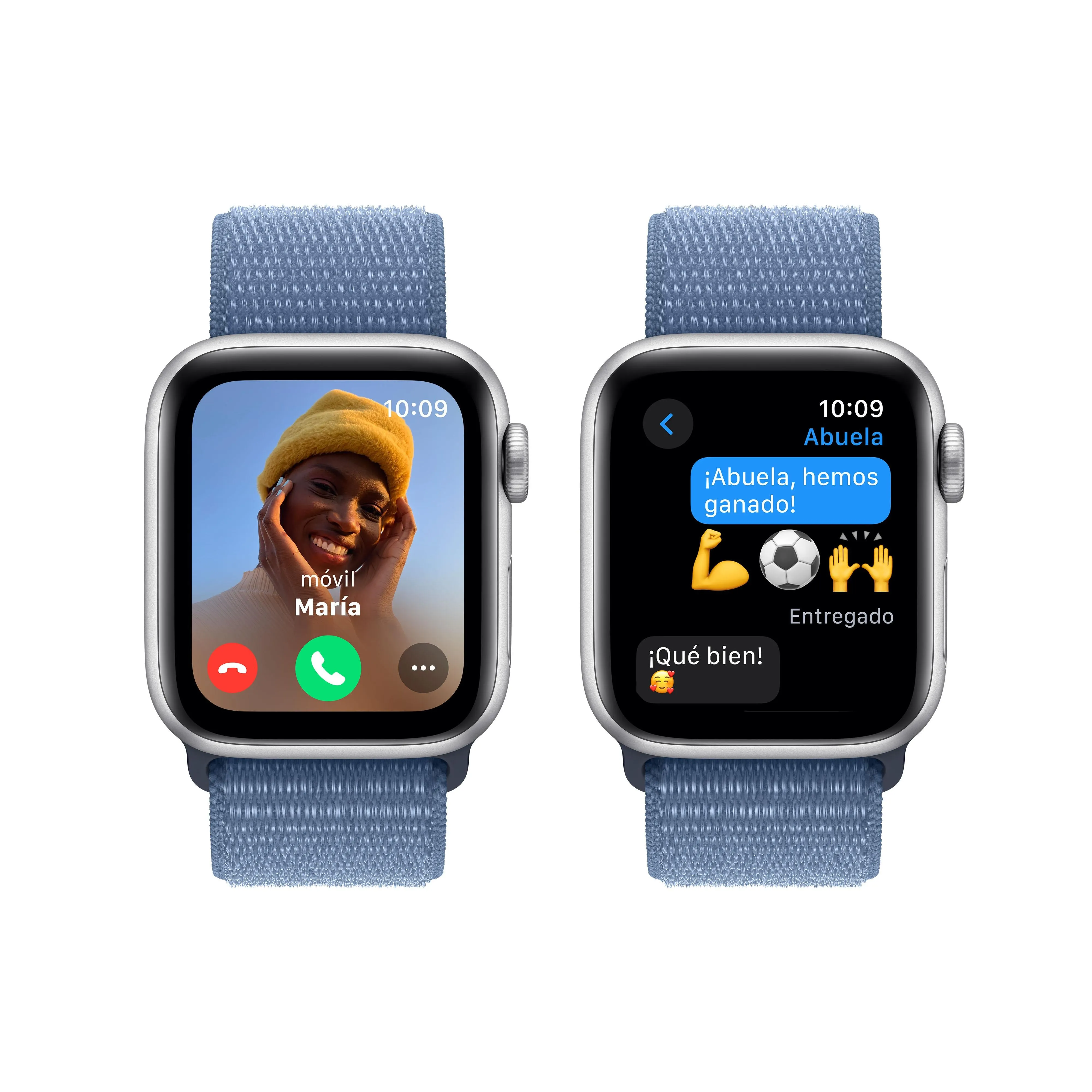 Apple Watch SE (GPS) - Caja de aluminio en plata de 40 mm - Correa Loop deportiva azul invierno