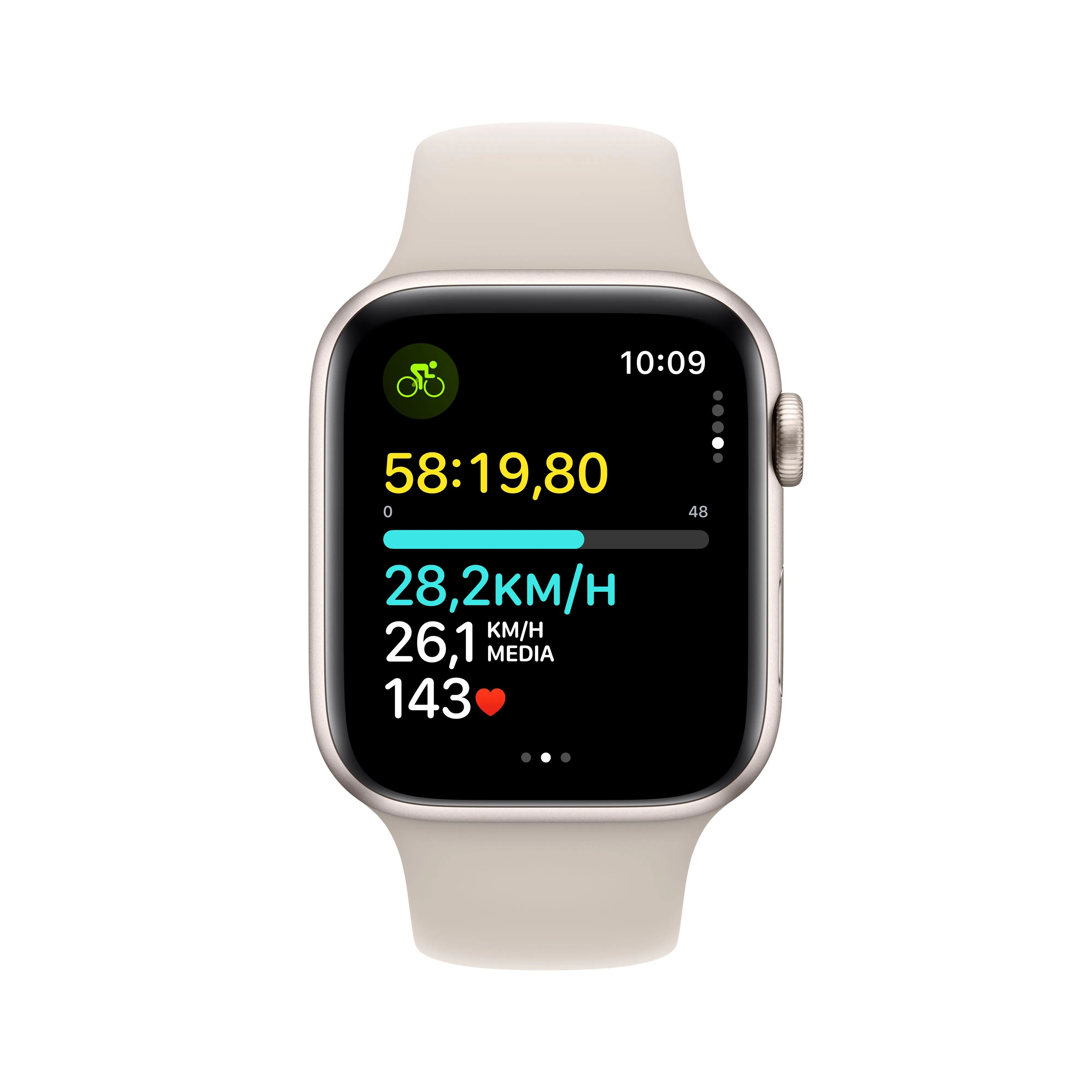 Apple Watch SE (GPS   Cellular) - Caja de aluminio en blanco estrella de 44 mm - Correa deportiva blanco estrella - Talla M/L