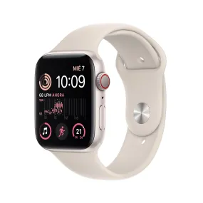 Apple Watch SE (GPS   Cellular) - Caja de aluminio en blanco estrella de 44 mm - Correa deportiva blanco estrella - Talla única