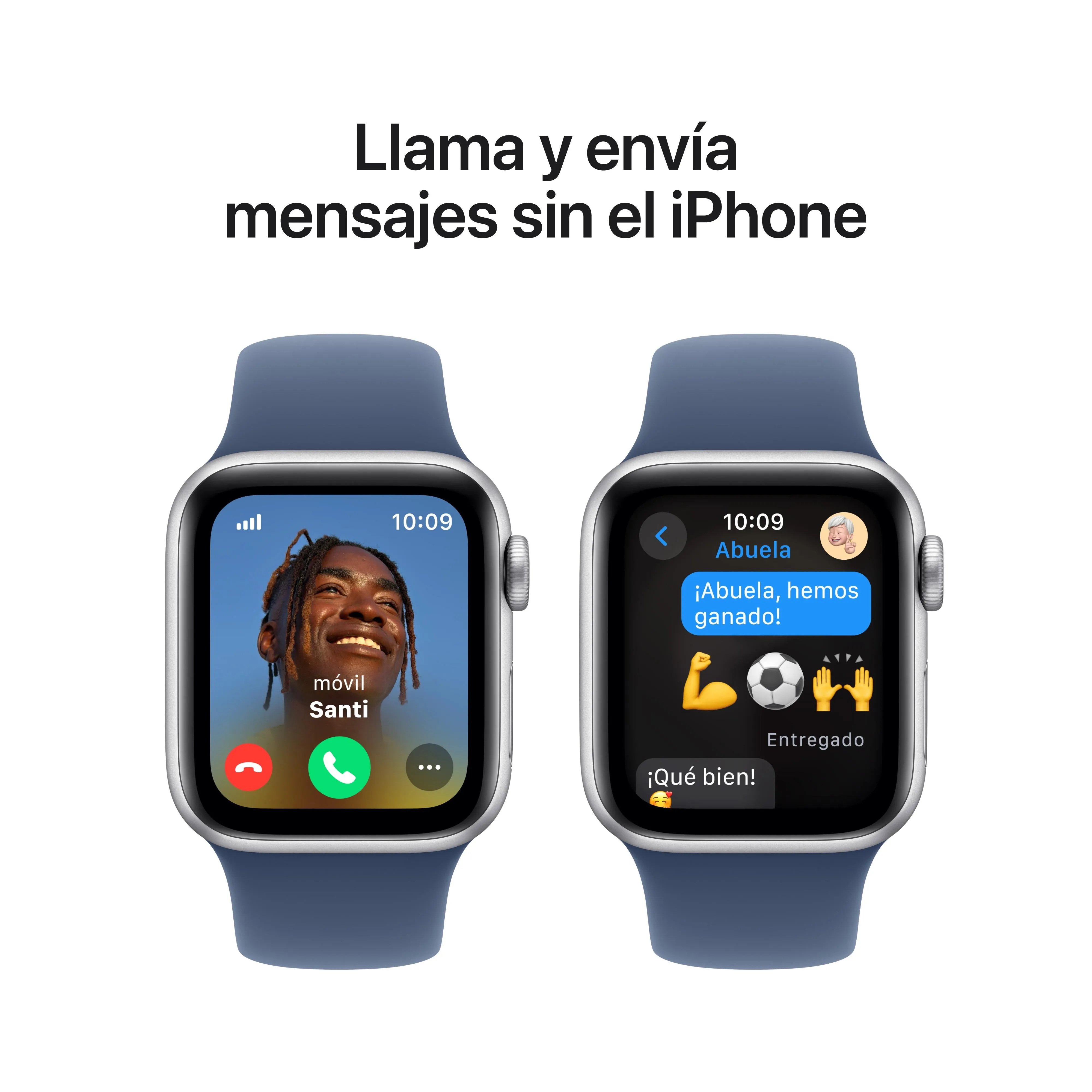 Apple Watch SE (GPS   Cellular) - Caja de aluminio en plata de 40 mm - Correa deportiva azul denim - Talla M/L