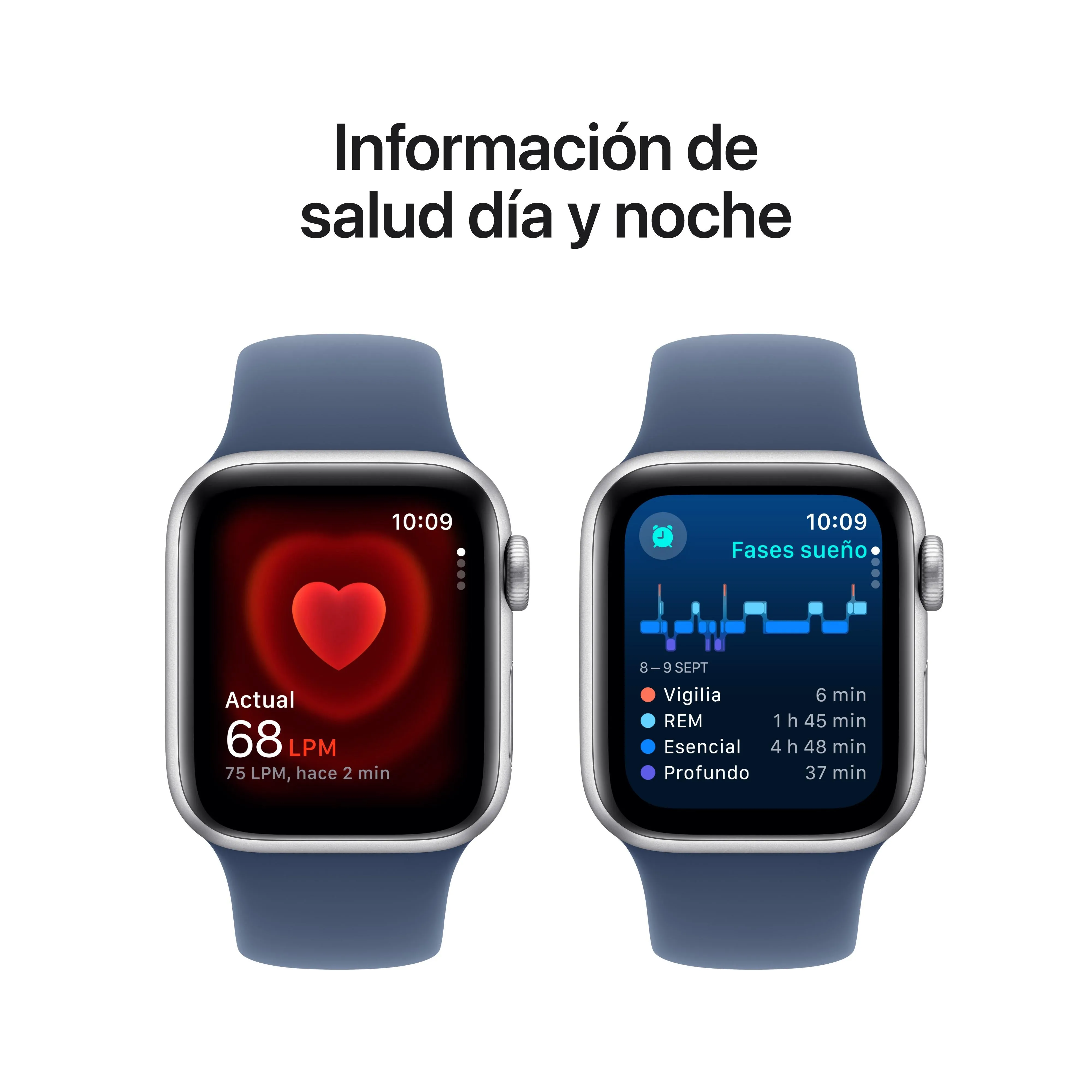 Apple Watch SE (GPS   Cellular) - Caja de aluminio en plata de 40 mm - Correa deportiva azul denim - Talla M/L