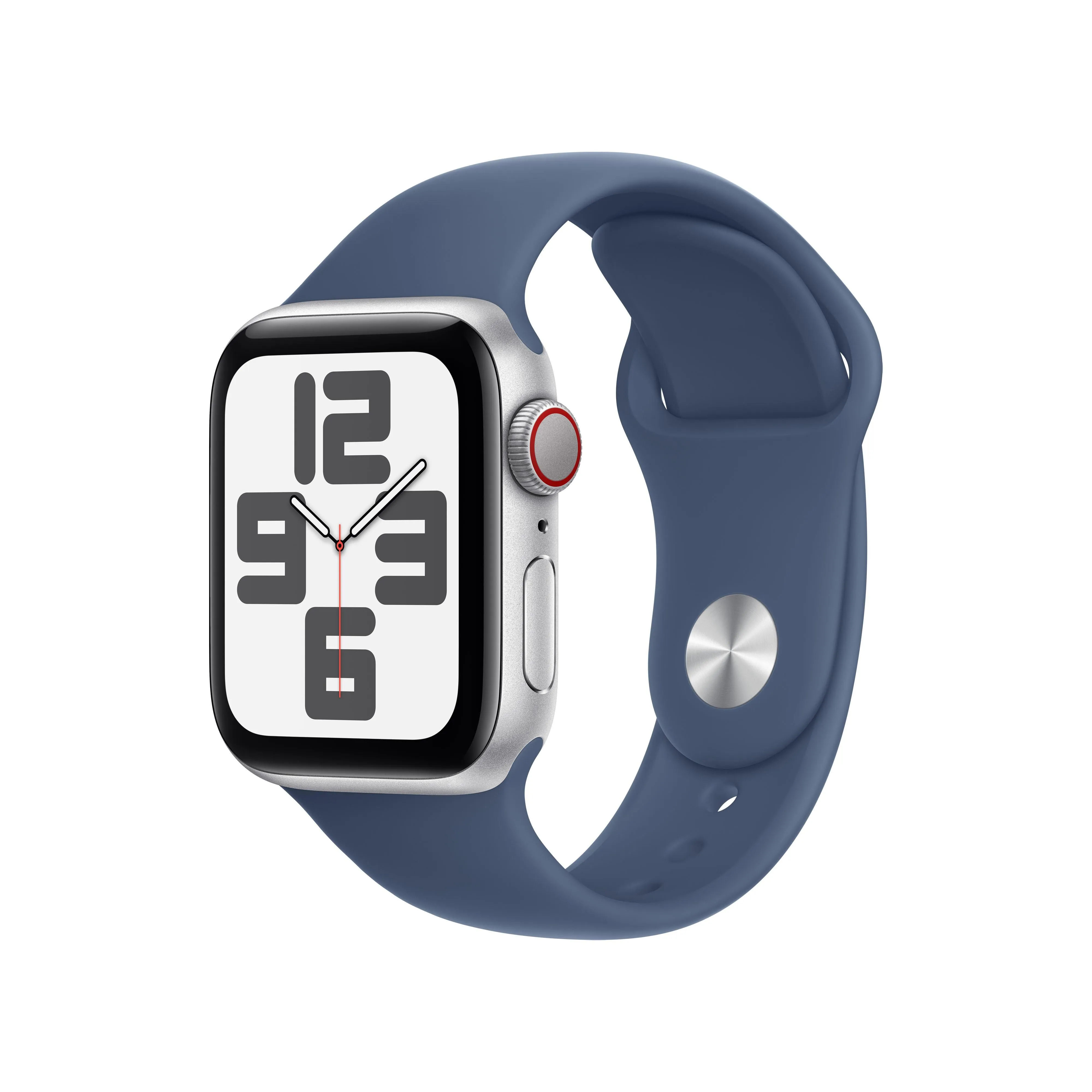 Apple Watch SE (GPS   Cellular) - Caja de aluminio en plata de 40 mm - Correa deportiva azul denim - Talla M/L