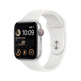 Apple Watch SE (GPS   Cellular) - Caja de aluminio en plata de 44 mm - Correa deportiva blanca - Talla única