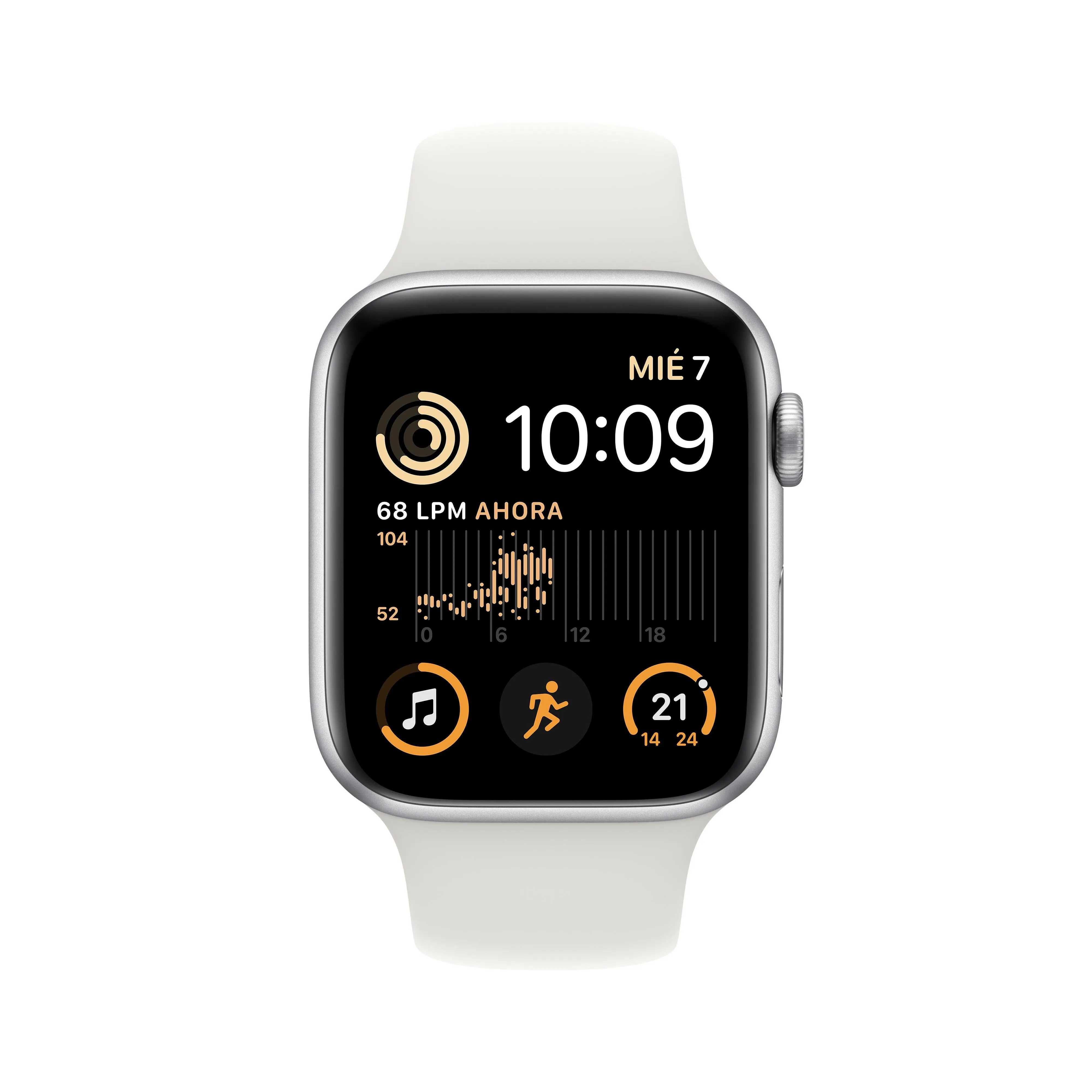 Apple Watch SE (GPS   Cellular) - Caja de aluminio en plata de 44 mm - Correa deportiva blanca - Talla única