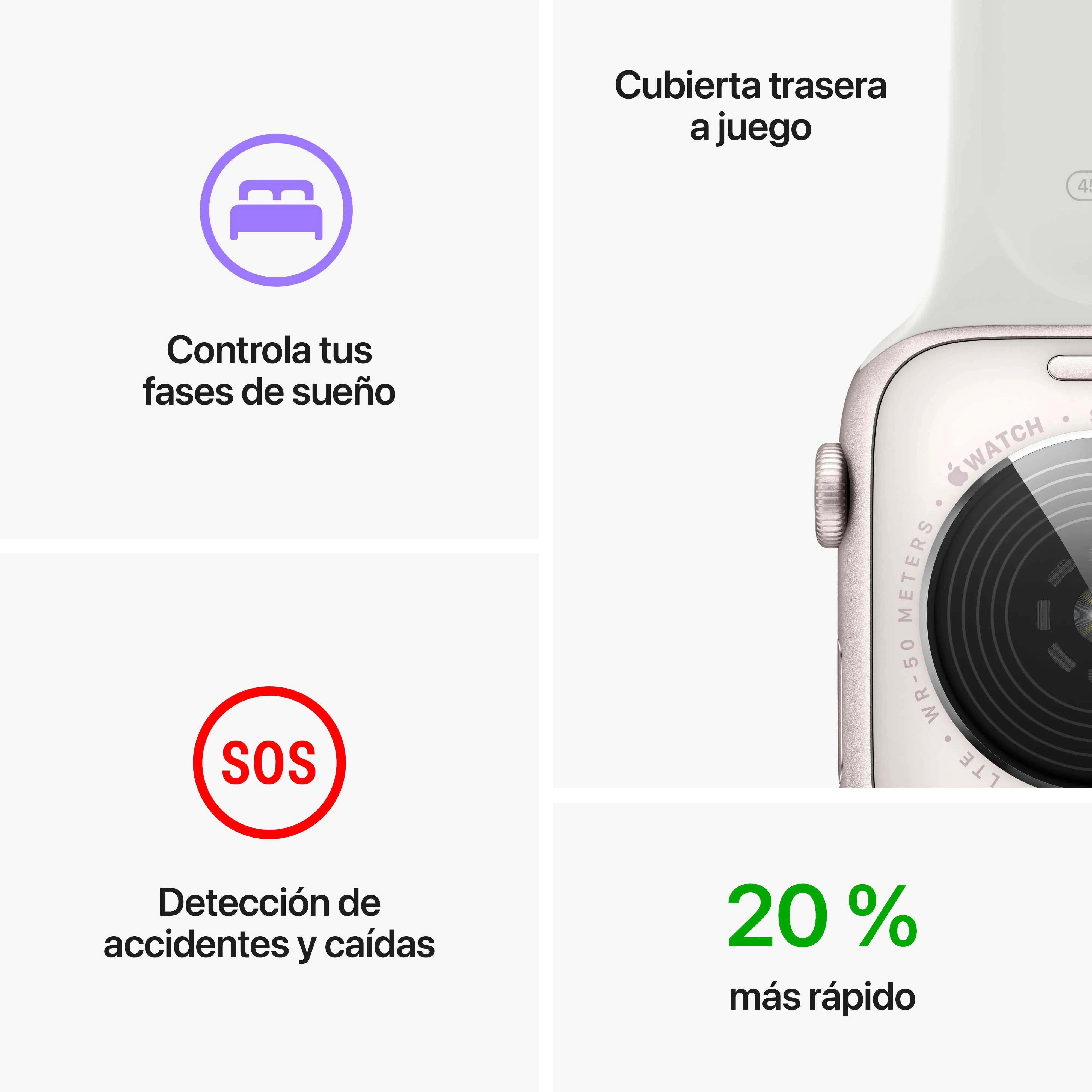 Apple Watch SE (GPS   Cellular) - Caja de aluminio en plata de 44 mm - Correa deportiva blanca - Talla única