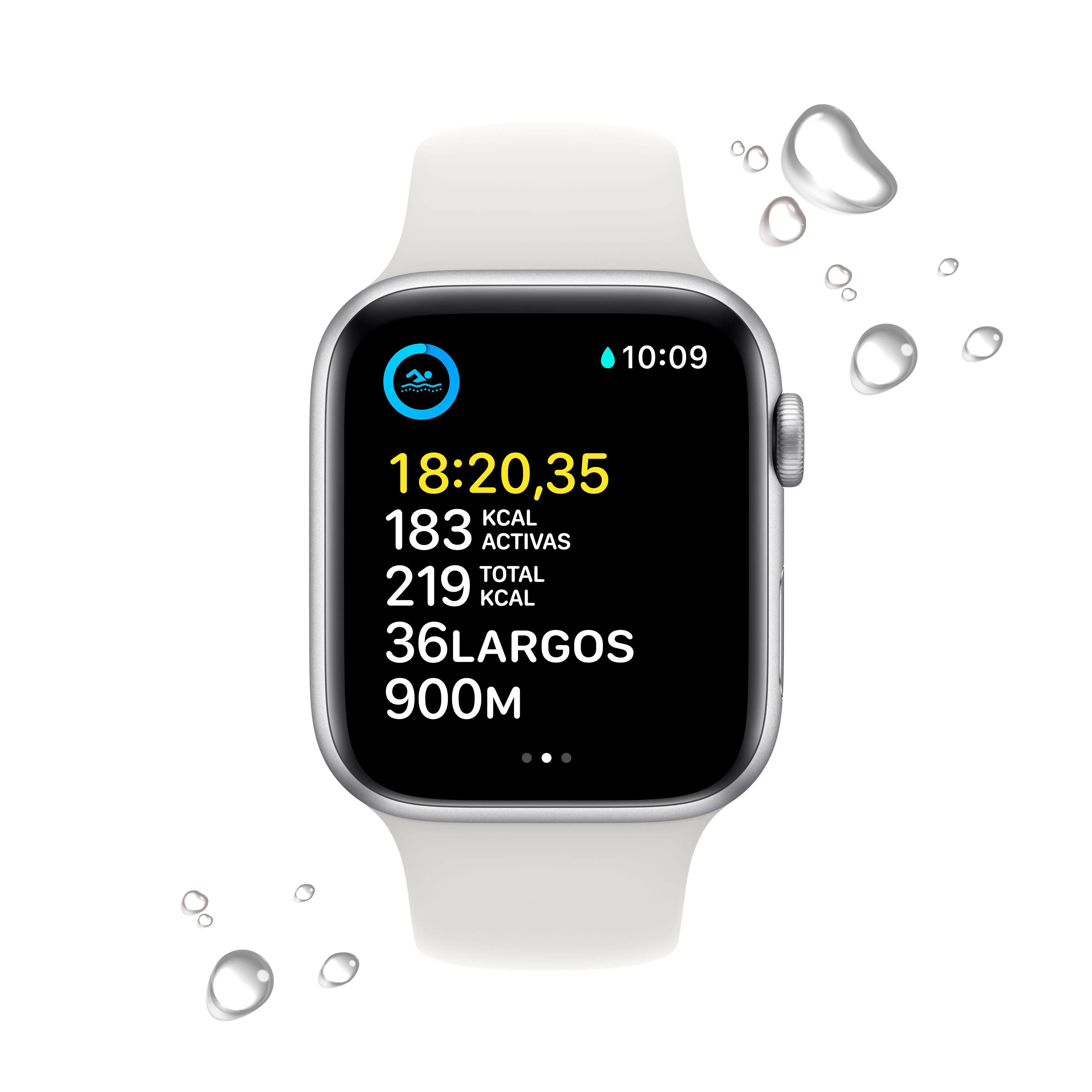 Apple Watch SE (GPS   Cellular) - Caja de aluminio en plata de 44 mm - Correa deportiva blanca - Talla única