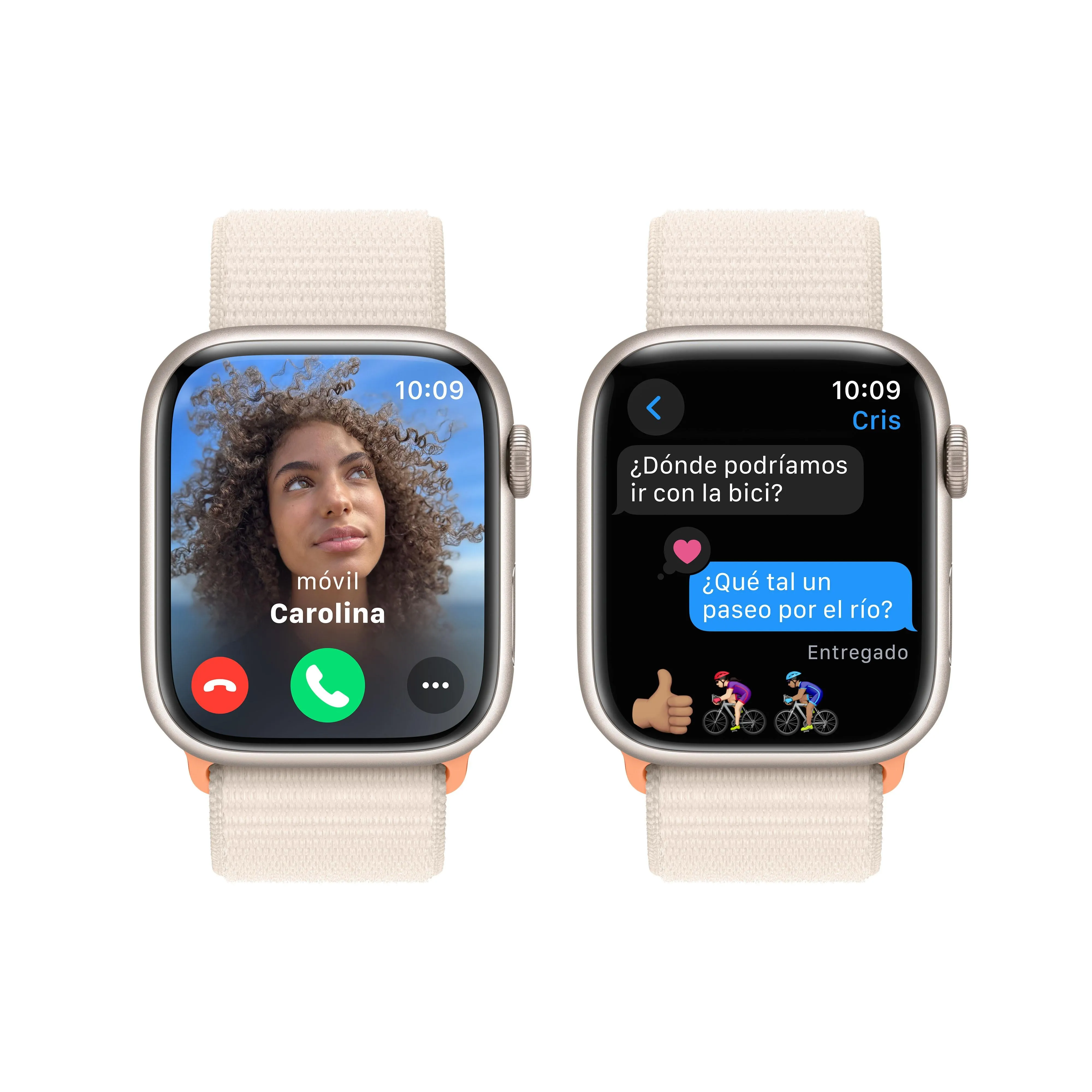 Apple Watch Series 9 (GPS) - Caja de aluminio en blanco estrella de 45 mm - Correa Loop deportiva blanco estrella