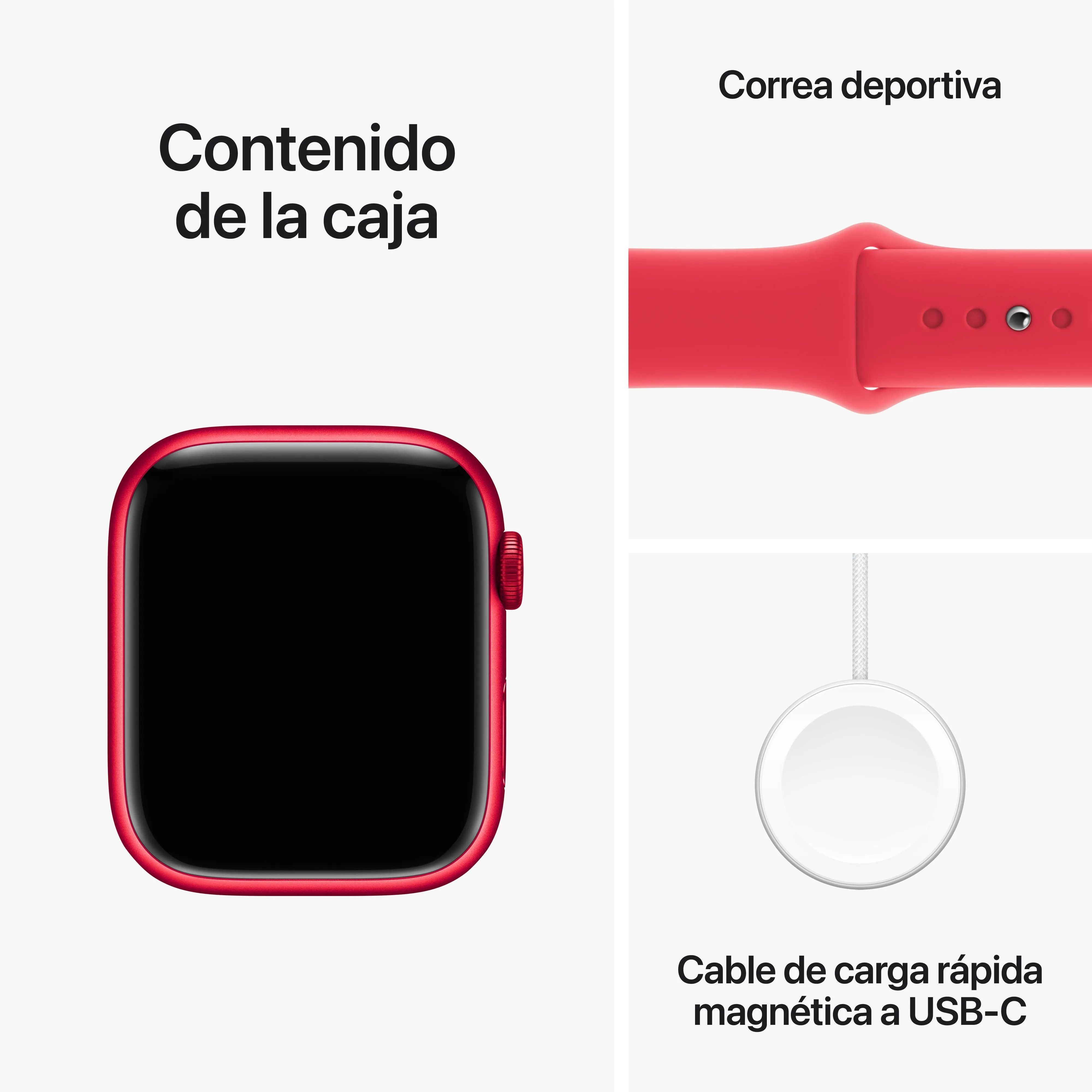 Apple Watch Series 9 (GPS) - Caja de aluminio (PRODUCT)RED de 45 mm - Correa deportiva (PRODUCT)RED - Talla S/M