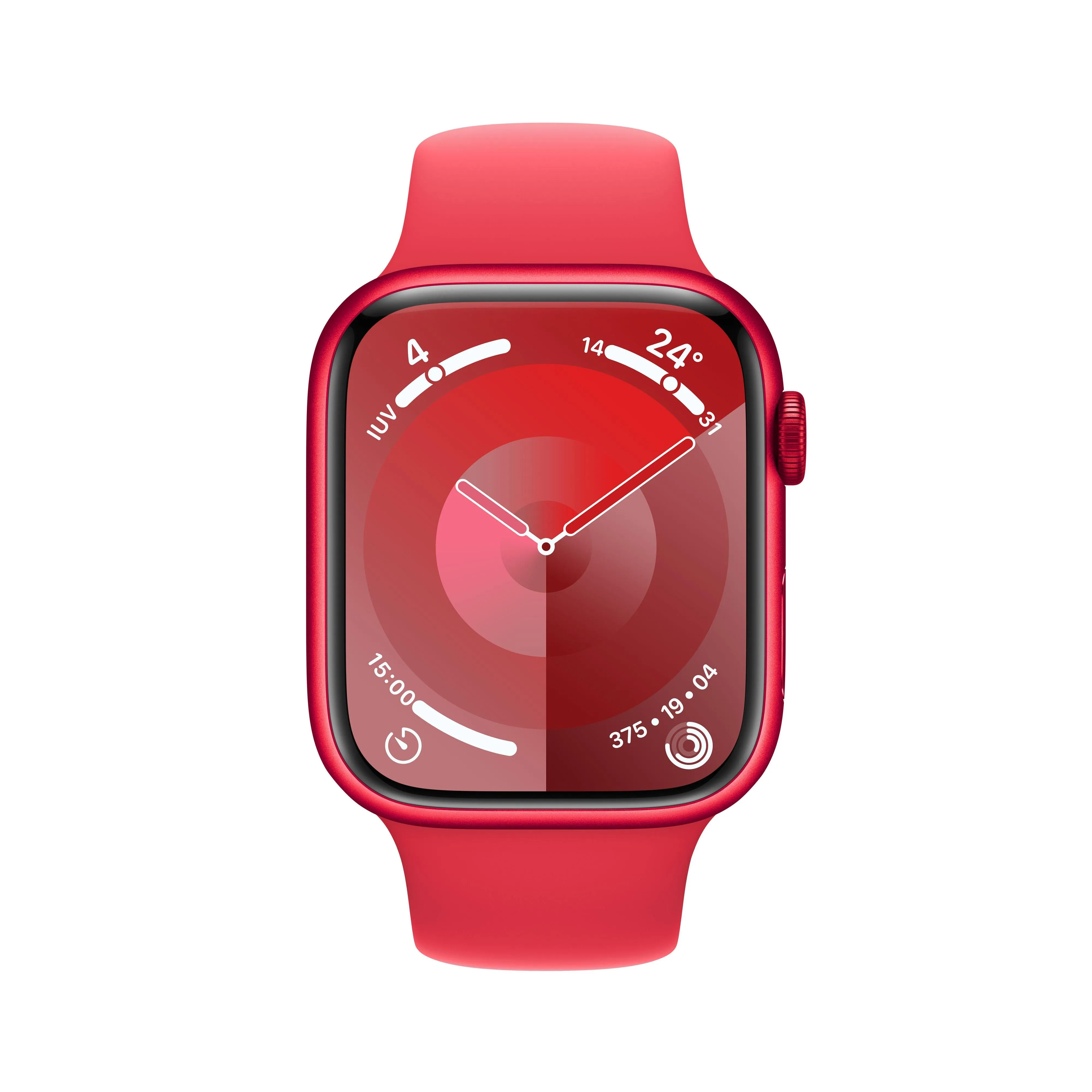 Apple Watch Series 9 (GPS) - Caja de aluminio (PRODUCT)RED de 45 mm - Correa deportiva (PRODUCT)RED - Talla S/M