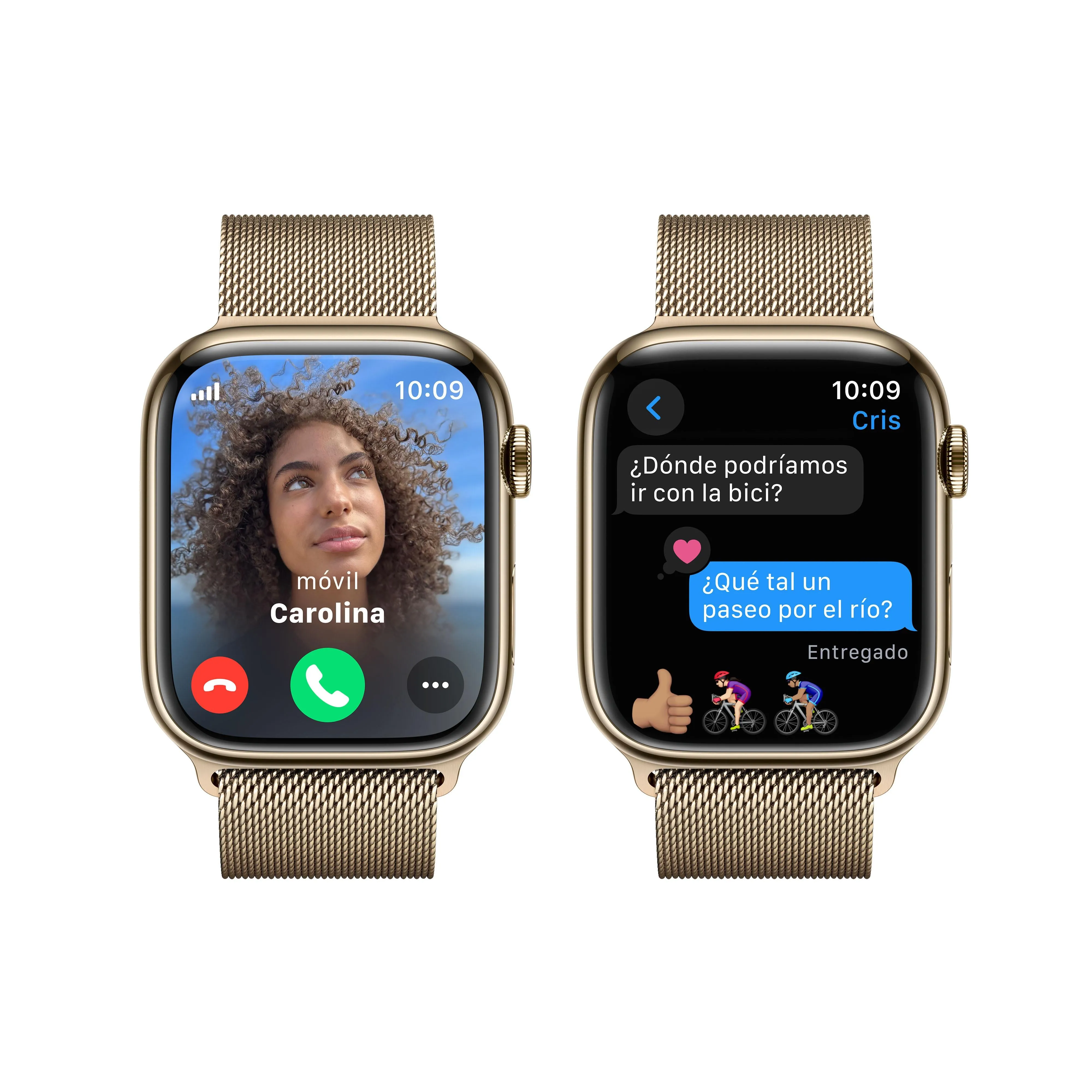 Apple Watch Series 9 (GPS   Cellular) - Caja de acero inoxidable en oro de 45 mm - Pulsera Milanese Loop en oro