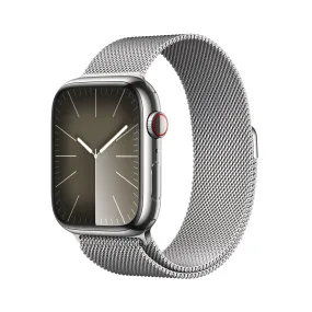 Apple Watch Series 9 (GPS   Cellular) - Caja de acero inoxidable en plata de 45 mm - Pulsera Milanese Loop en plata