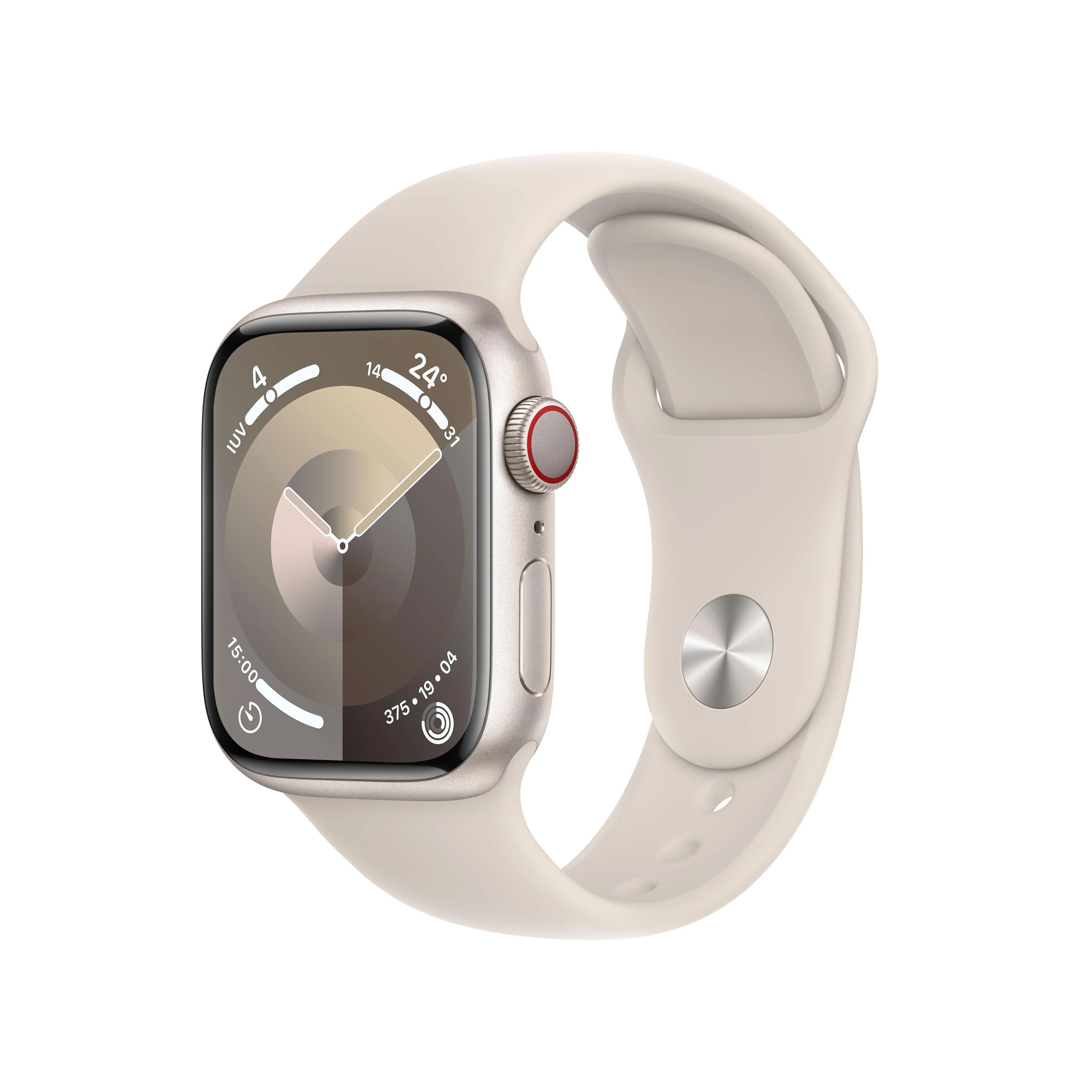 Apple Watch Series 9 (GPS   Cellular) - Caja de aluminio en blanco estrella de 41 mm - Correa deportiva blanco estrella - Talla S/M