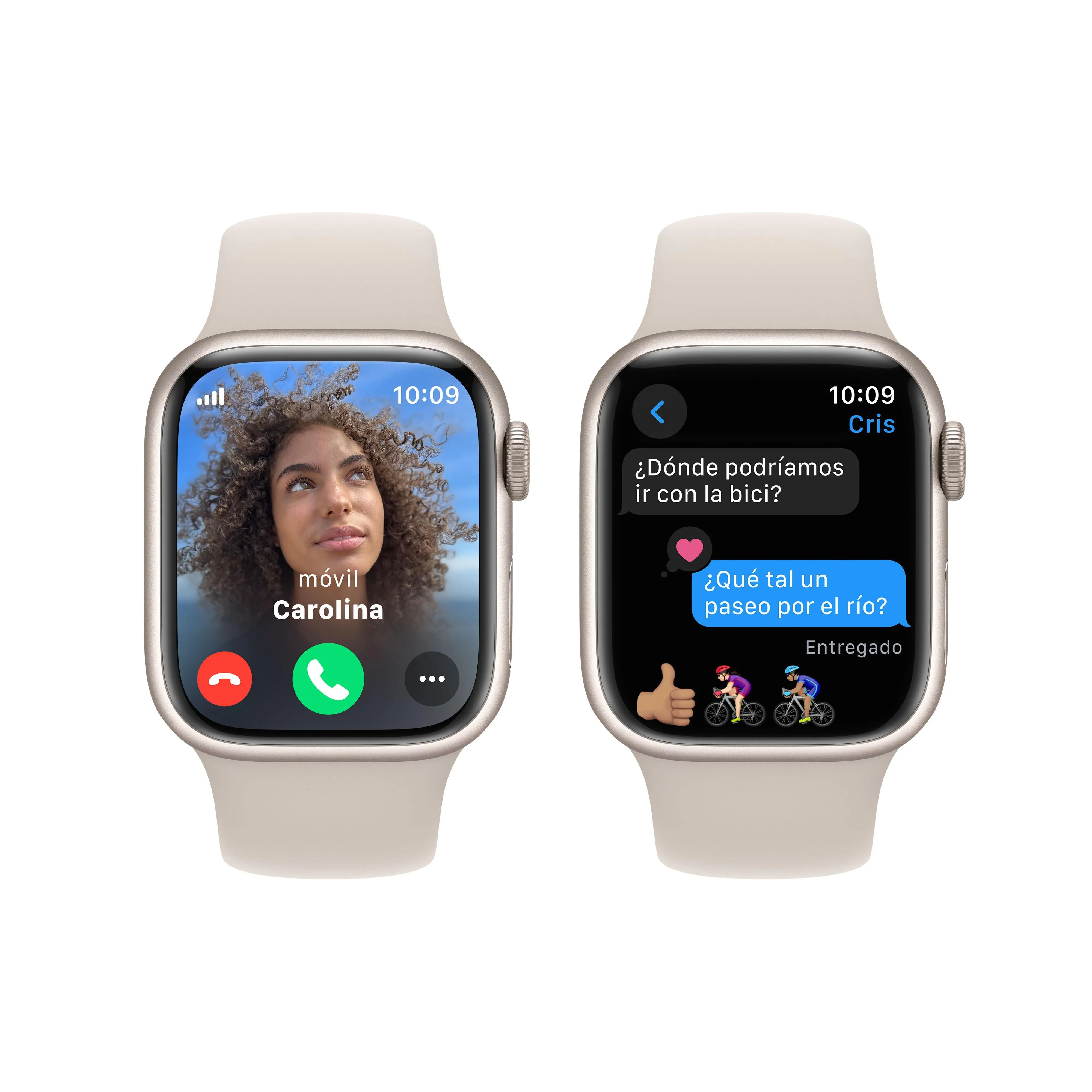 Apple Watch Series 9 (GPS   Cellular) - Caja de aluminio en blanco estrella de 41 mm - Correa deportiva blanco estrella - Talla S/M