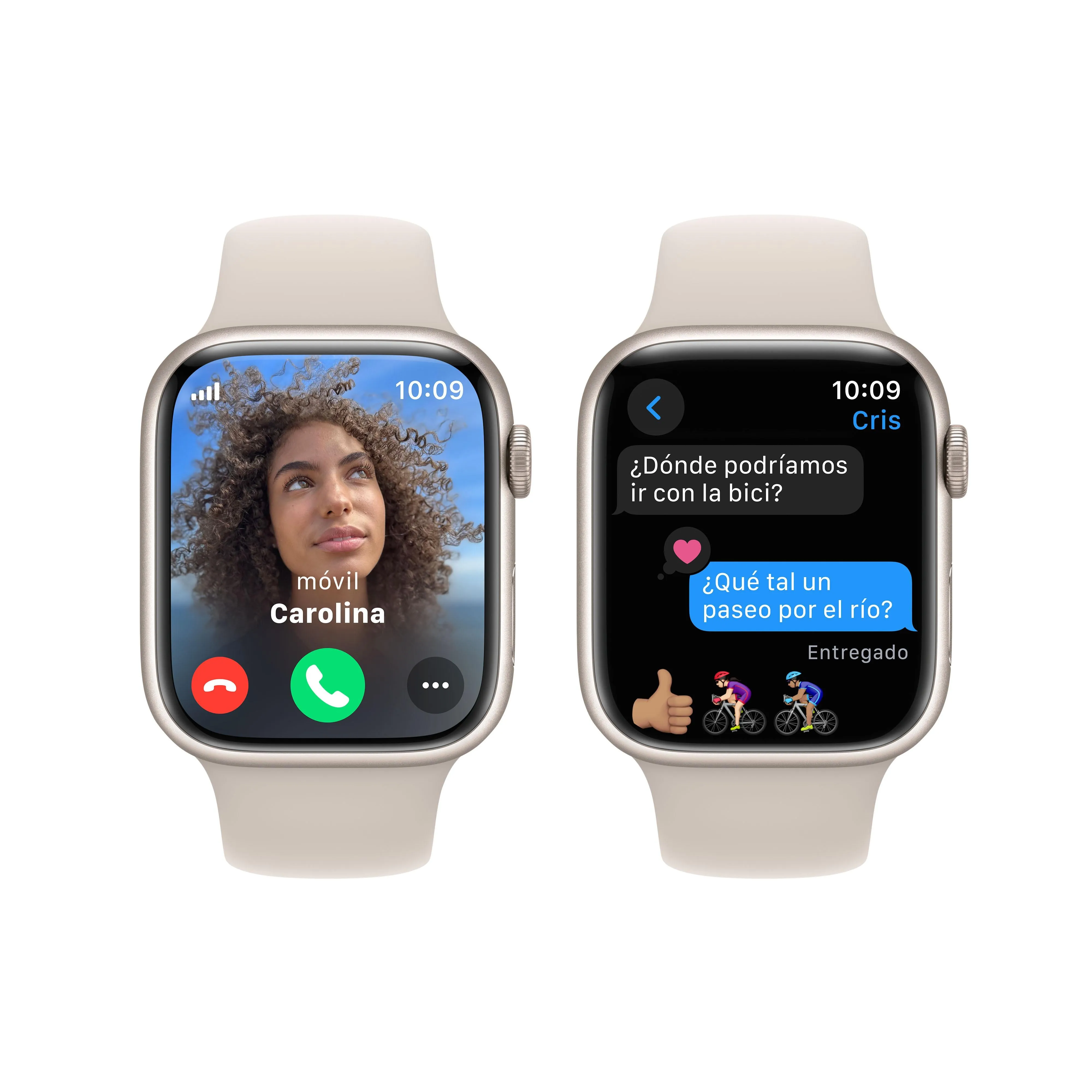 Apple Watch Series 9 (GPS   Cellular) - Caja de aluminio en blanco estrella de 45 mm - Correa deportiva blanco estrella - Talla M/L