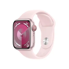 Apple Watch Series 9 (GPS   Cellular) - Caja de aluminio en rosa de 41 mm - Correa deportiva rosa claro - Talla M/L