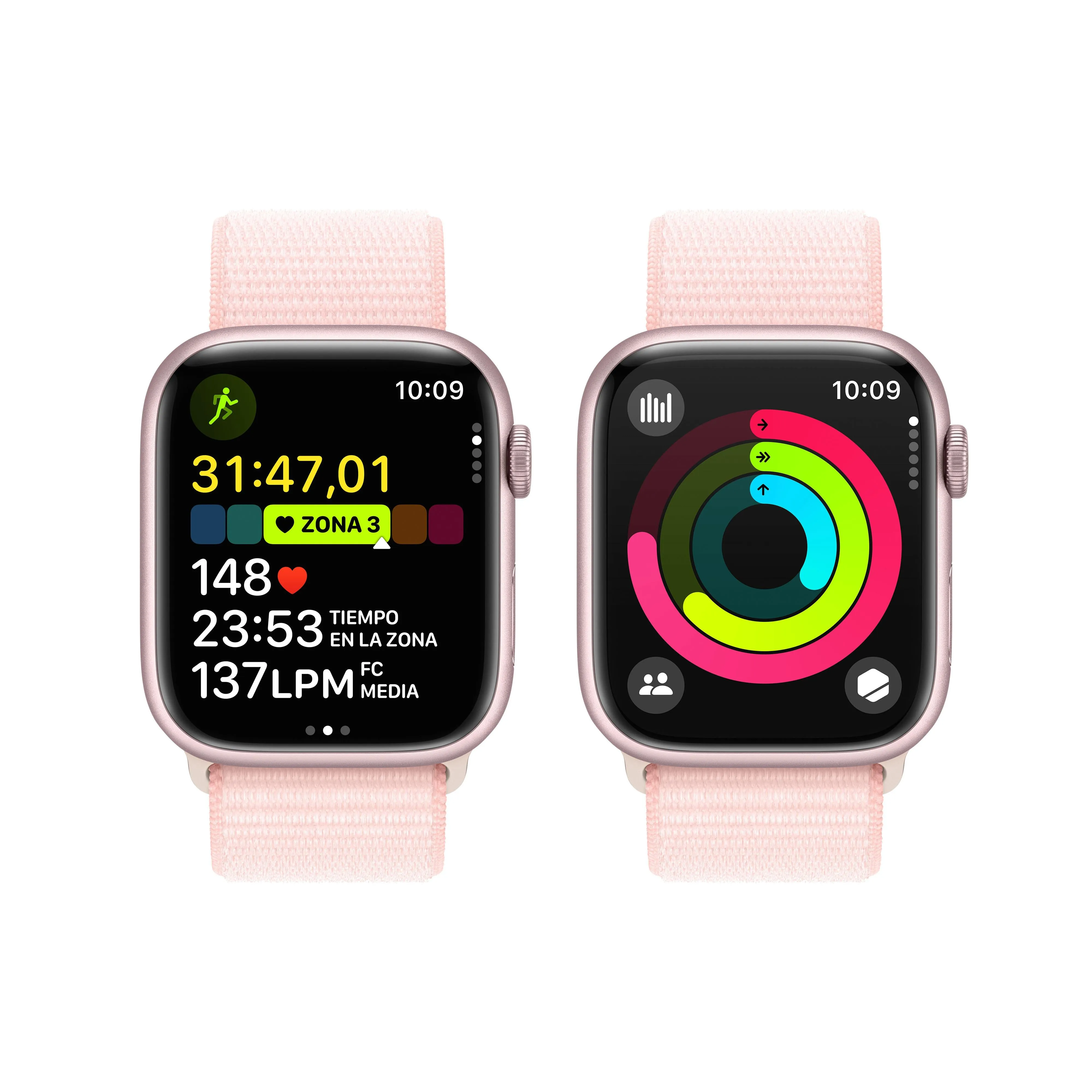 Apple Watch Series 9 (GPS   Cellular) - Caja de aluminio en rosa de 45 mm - Correa Loop deportiva rosa claro