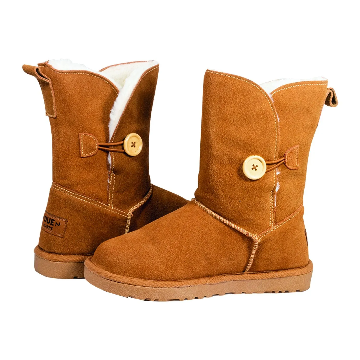 Bota Cuero Mujer Verona Button Caramel