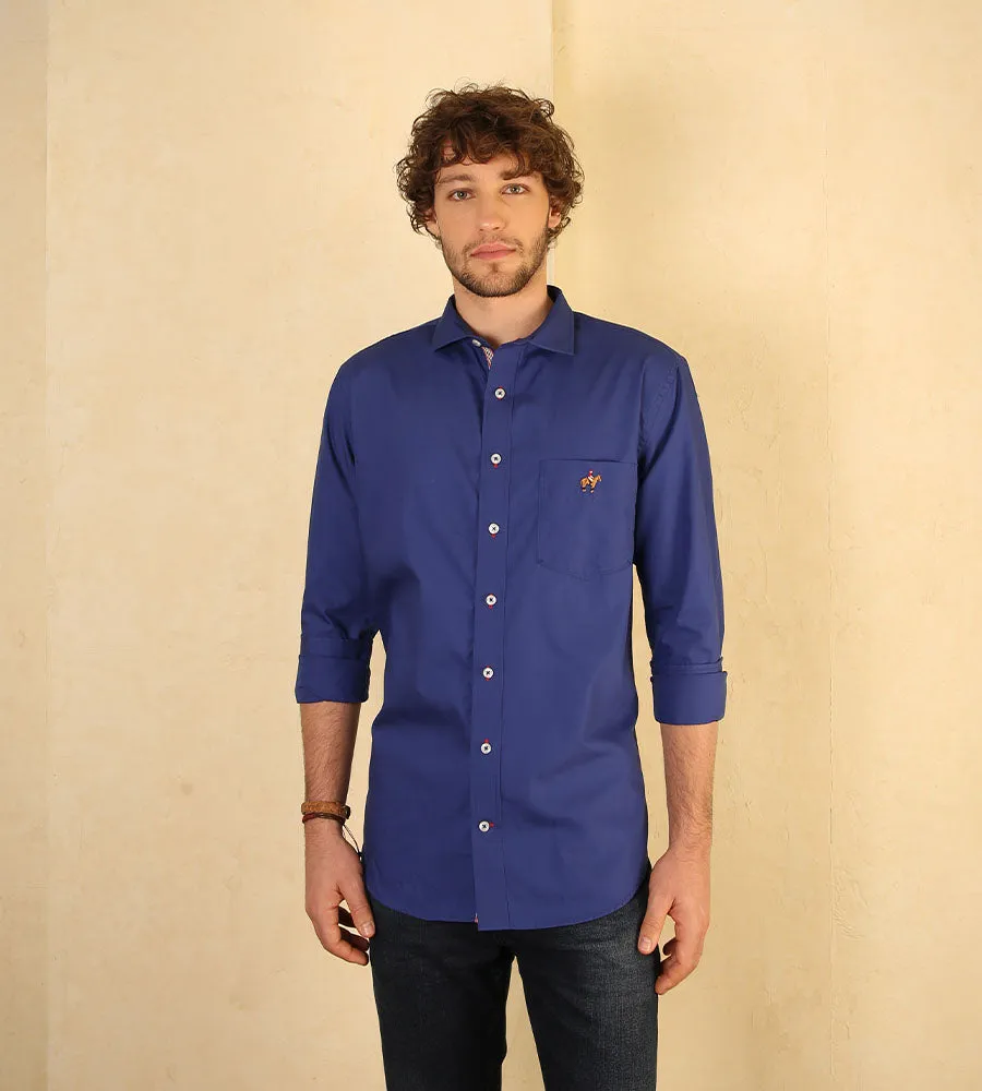 Camisa Fondo Entero M/L Azul Estado Ref. 115010824