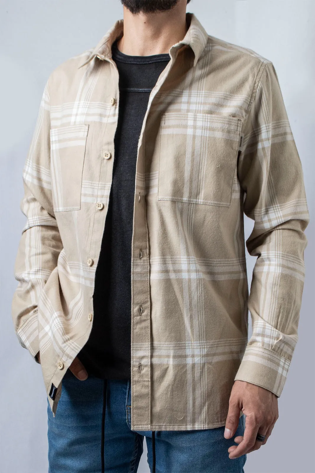 Camisa M/L Flanels Monet Beige 1