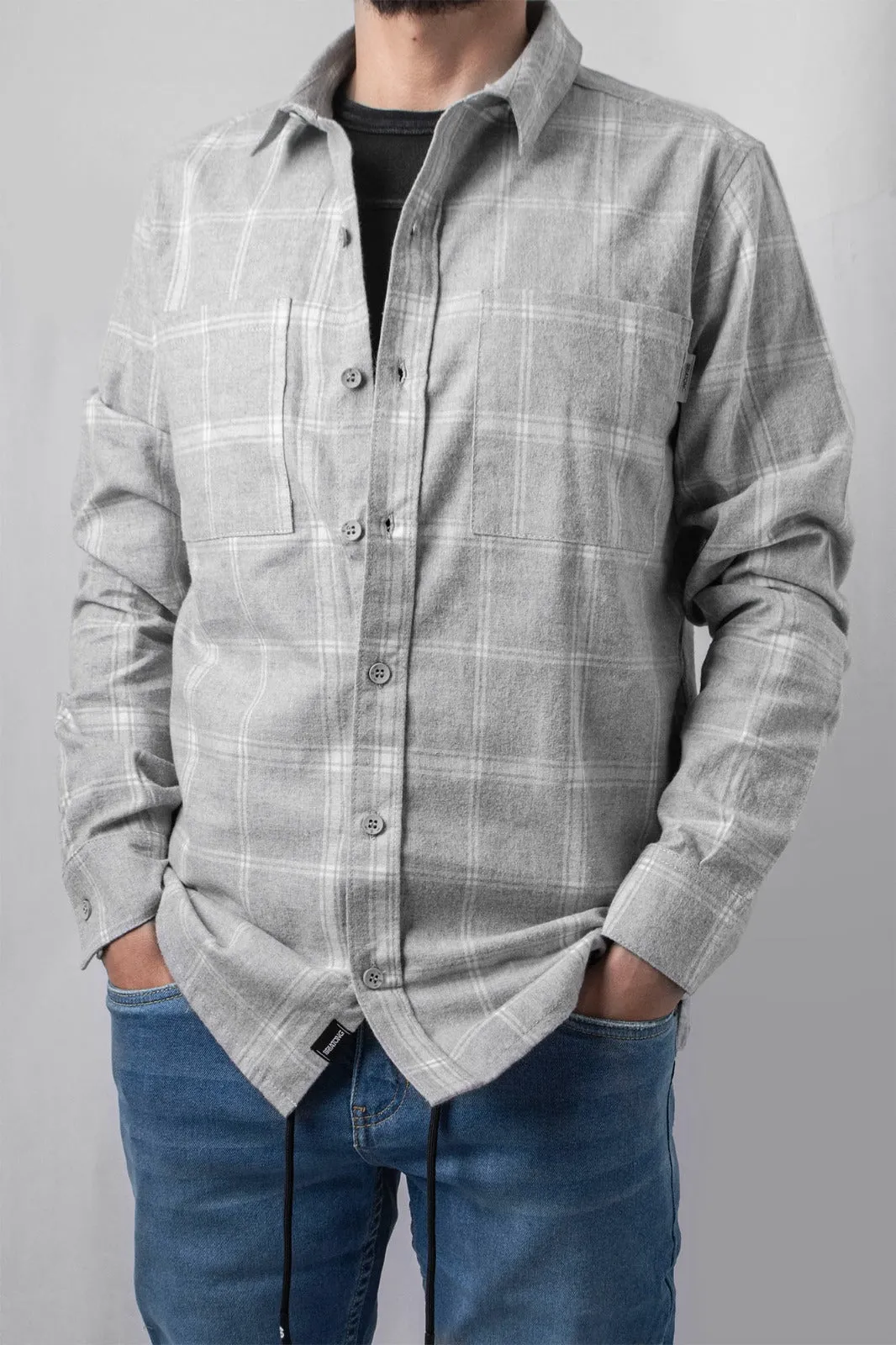 Camisa M/L Flanels Monet Gris