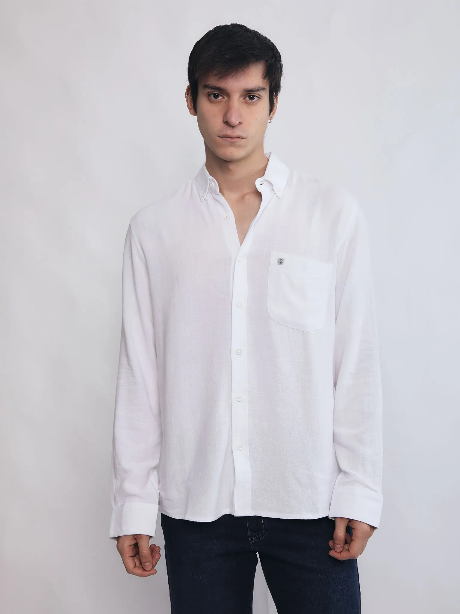 Camisa para Hombre DUNKELVOLK LINEN BLESSED WHT