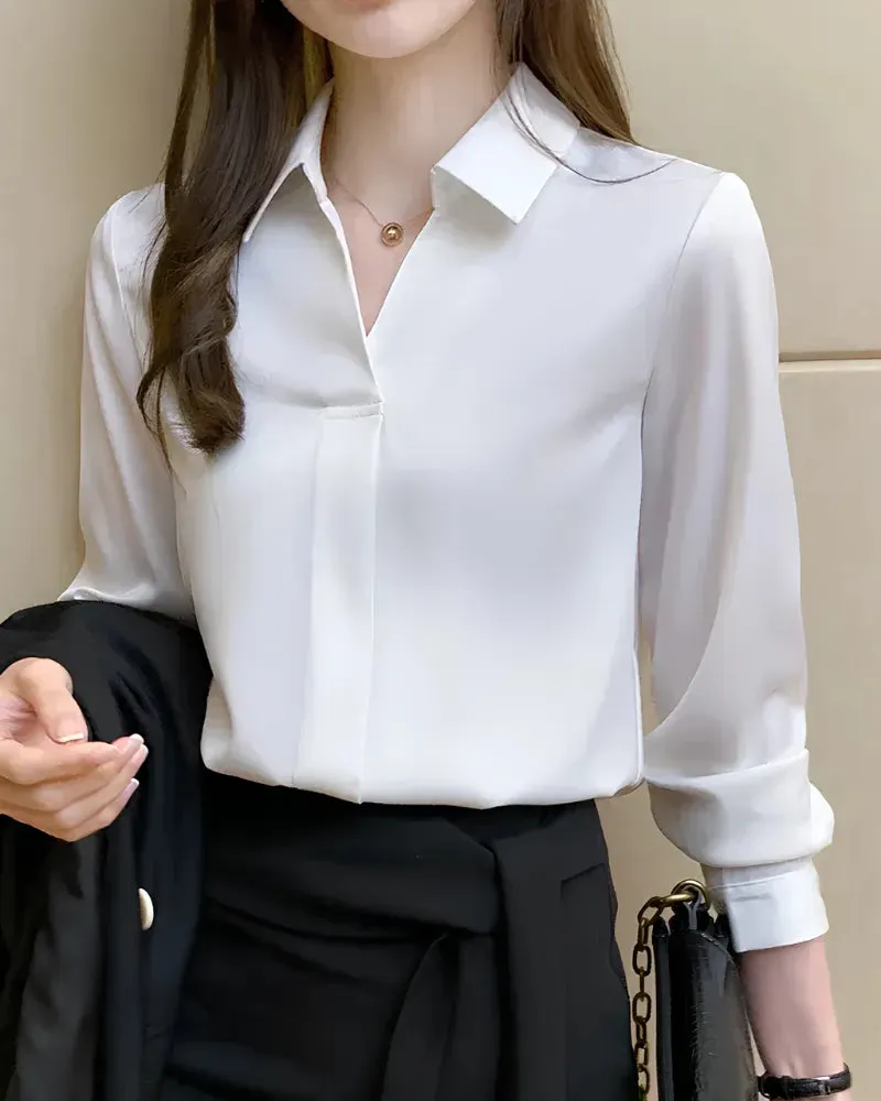 Camisa Social Feminina Manga Longa Office