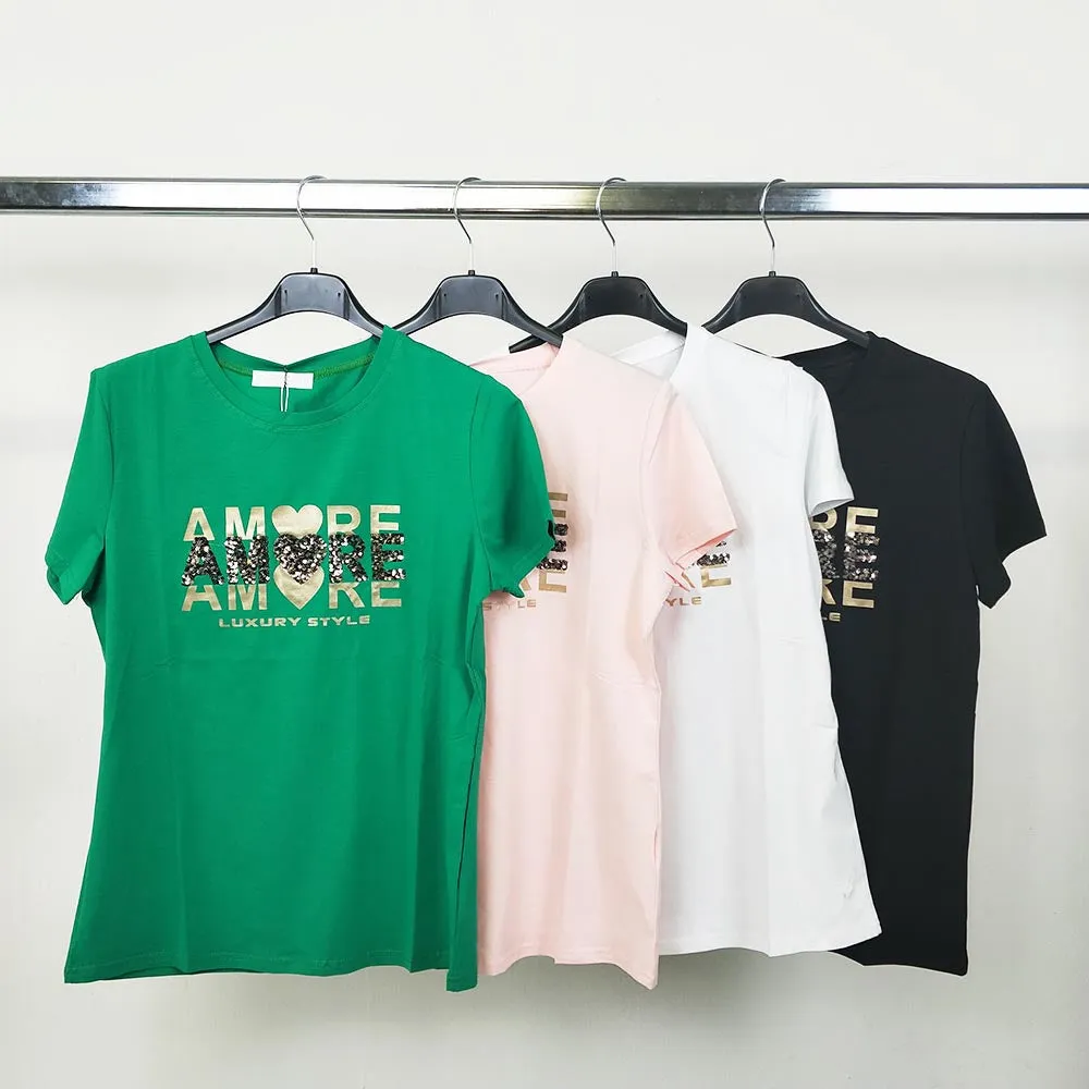 Camiseta algodón mujer Amore  | Varios Colores