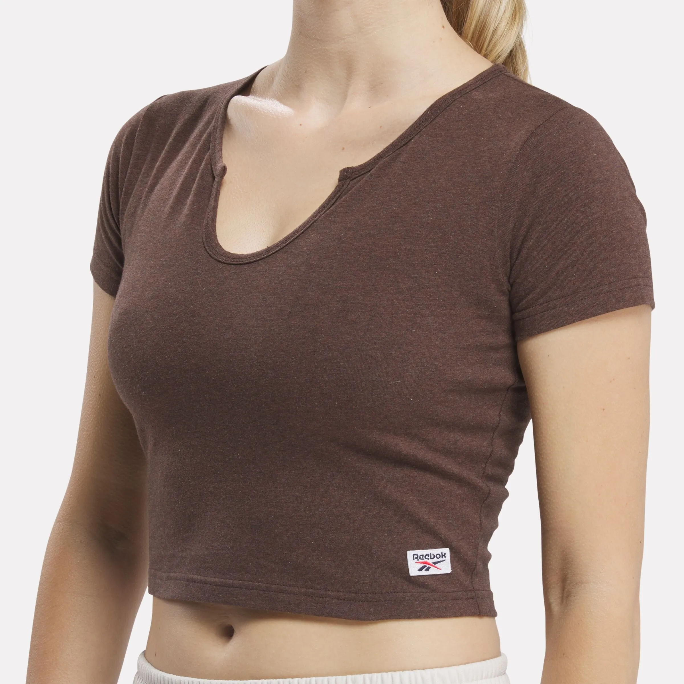 Classic Quarter 2, Casual Style, Basketball-Inspired Melange Top in Mahogany Color