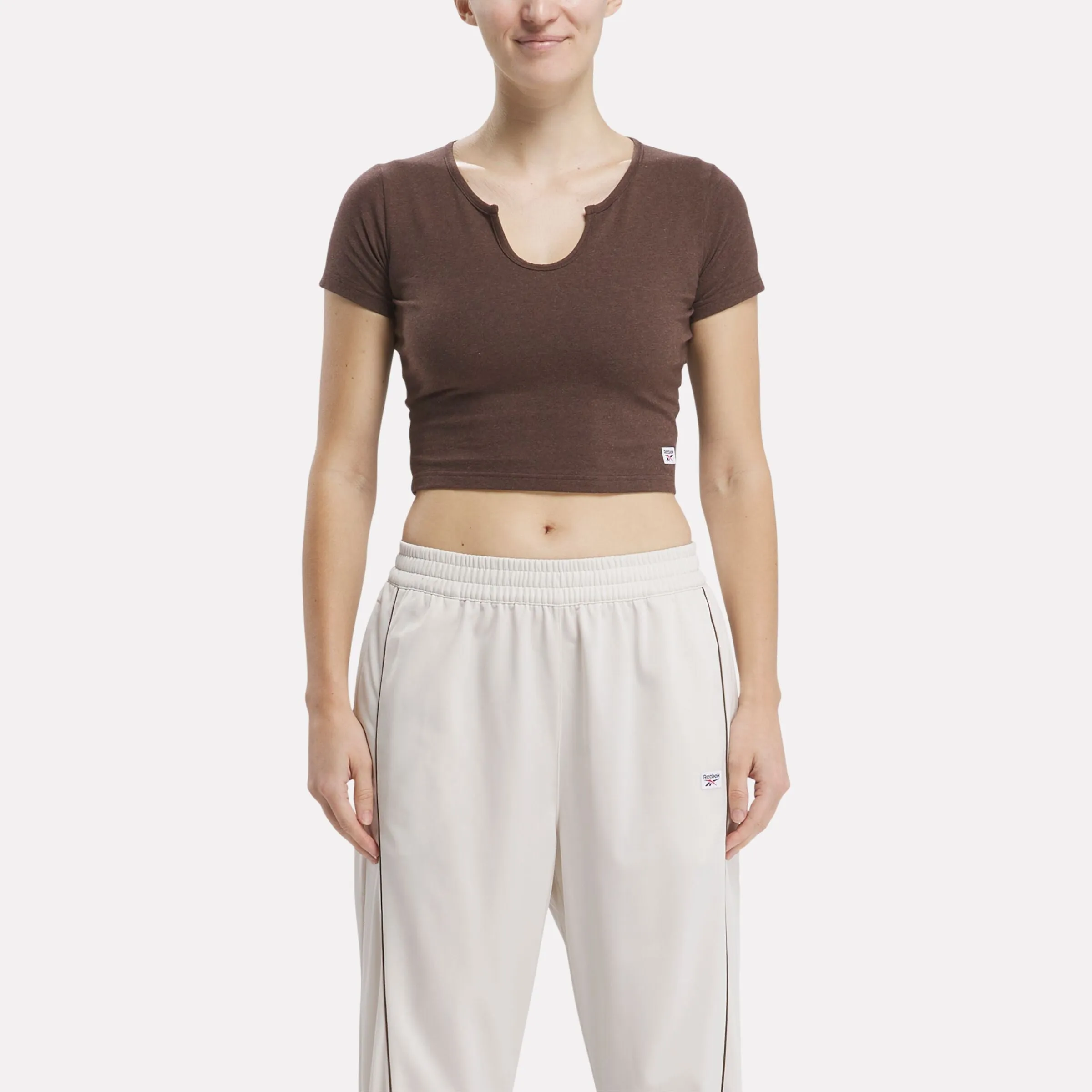 Classic Quarter 2, Casual Style, Basketball-Inspired Melange Top in Mahogany Color