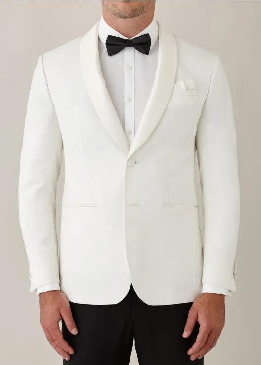 Gibson Spectre White Satin Shawl Collar Dinner Jacket