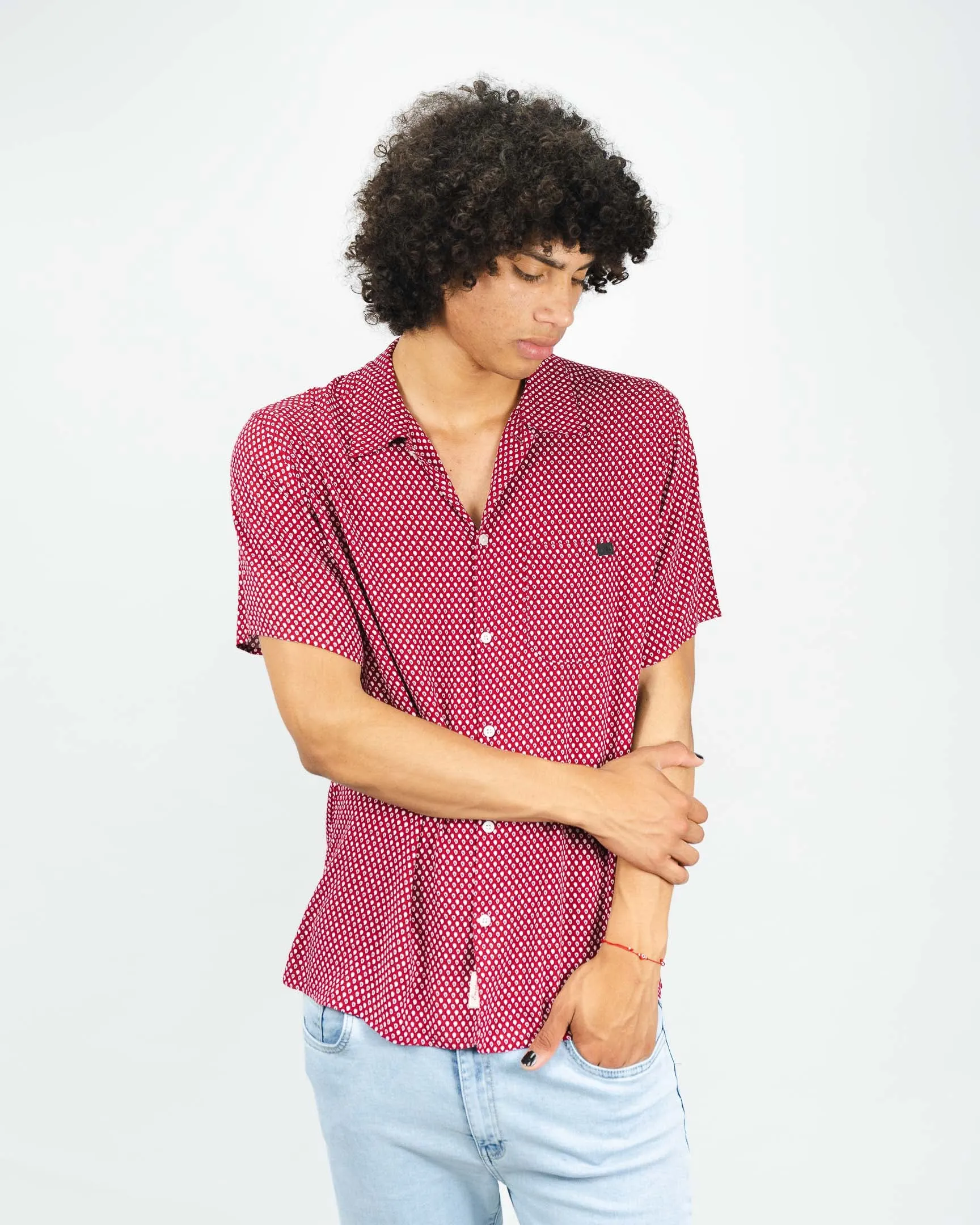 Ibiza Chalis Shirt 23 - Paisley Red