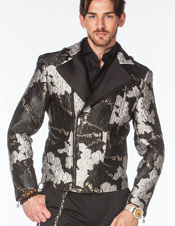 Men's Fashion Jacket - Stylish Biker Jacket - Venus Silver