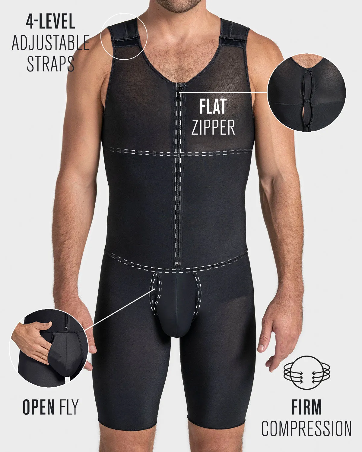 Men's Firm Compression Shaper Bodysuit