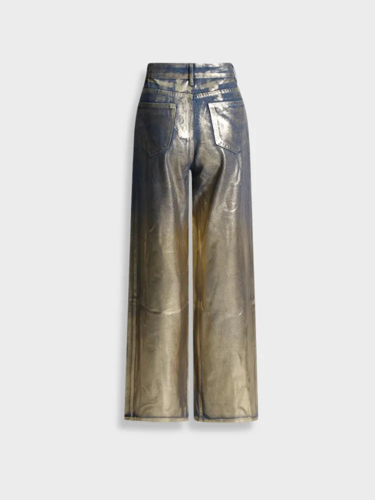 Metallic Washed Vintage Denim