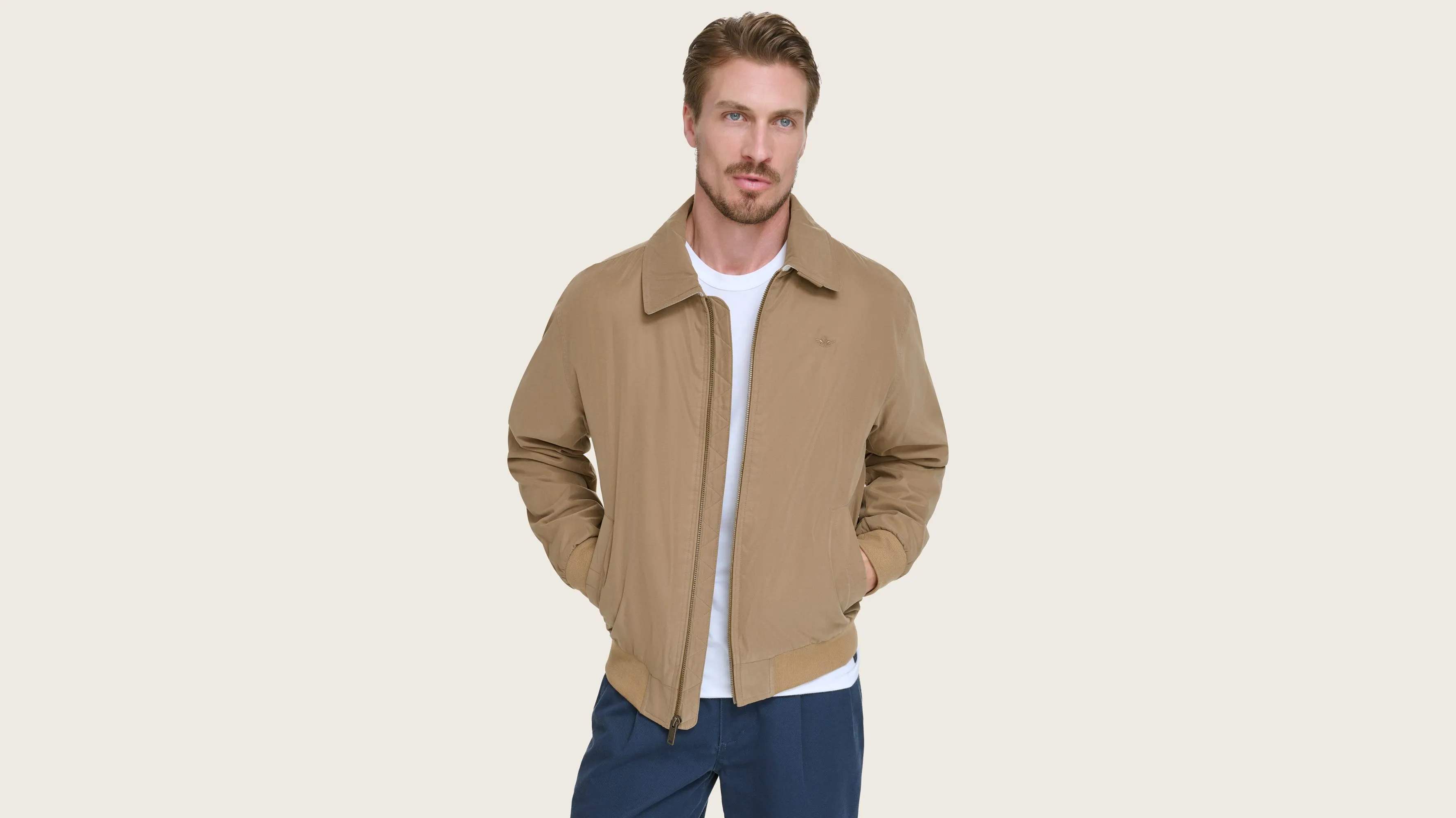 Microtwill Relaxed Bomber Jacket