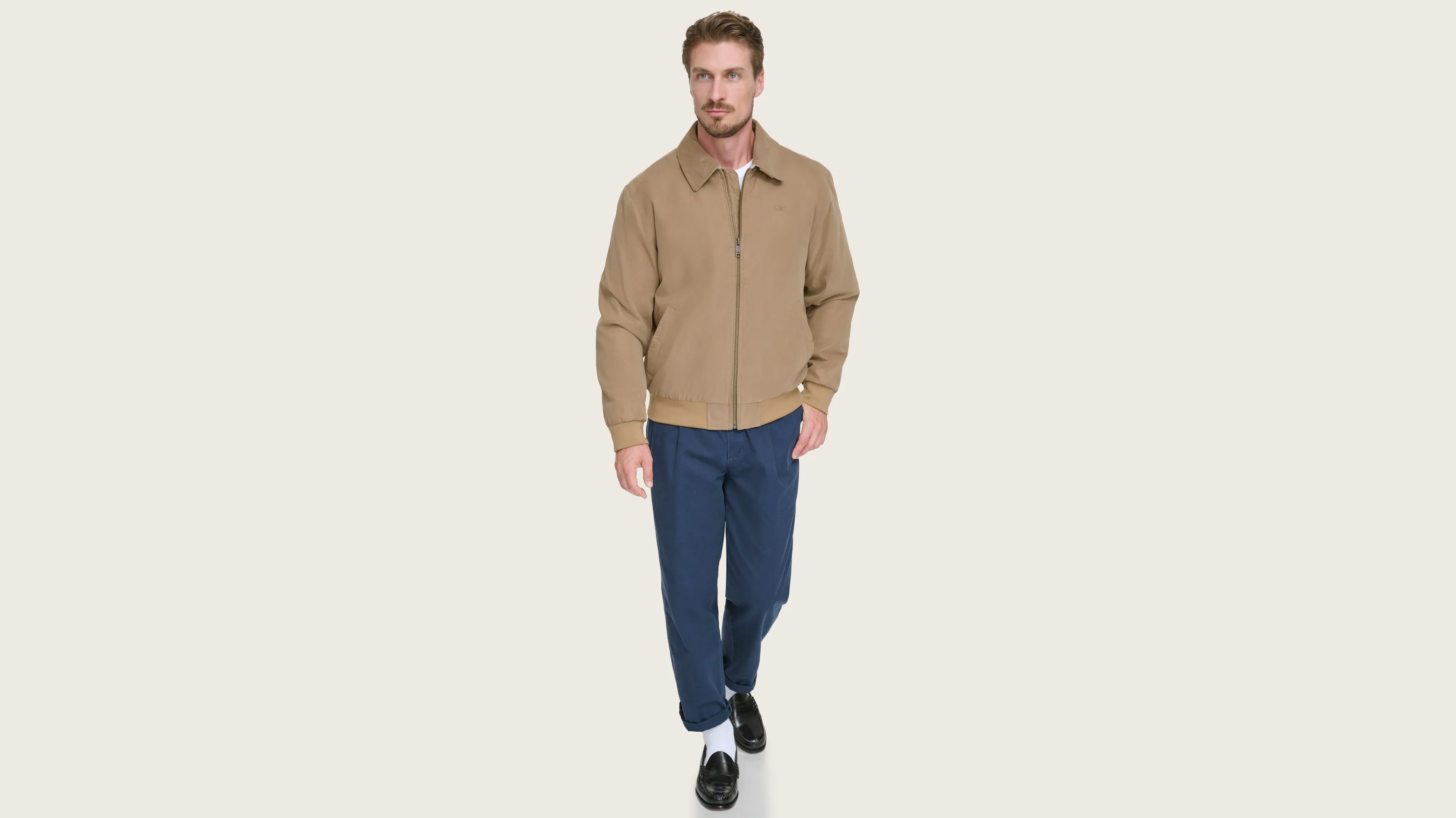 Microtwill Relaxed Bomber Jacket