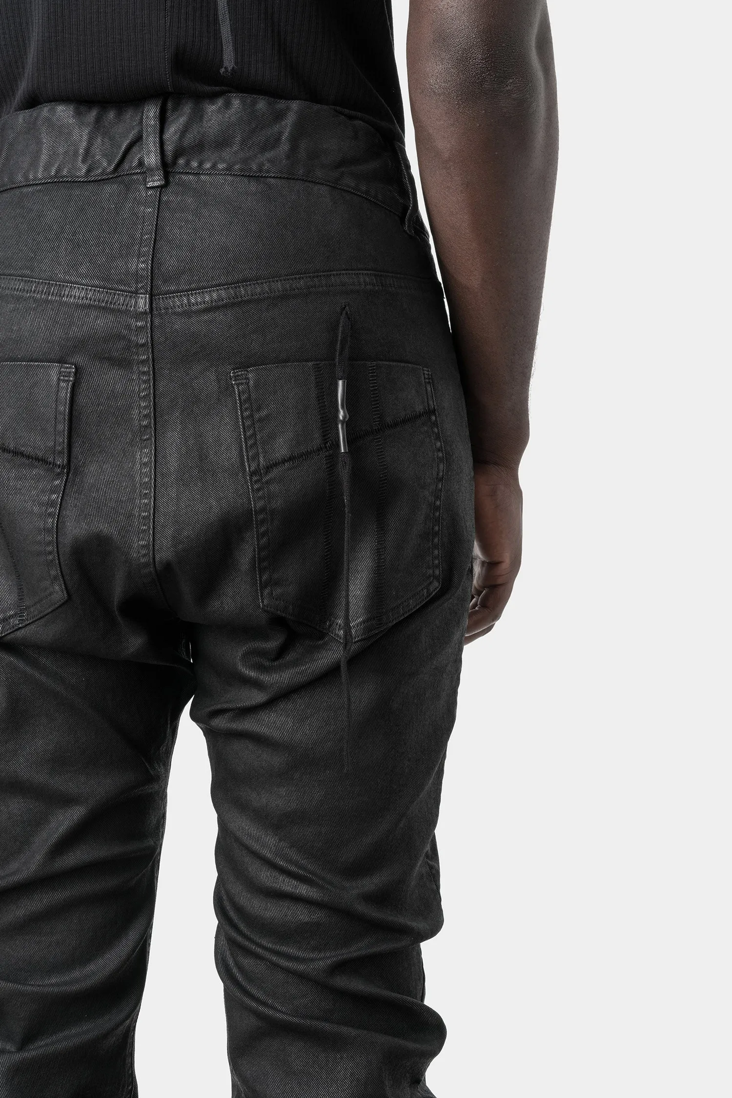 P1C - Asymmetrical fly jeans, Black Wax