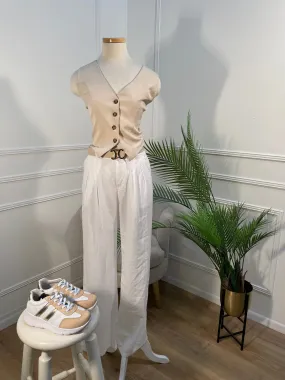 Pantalón estilo trouser blanco