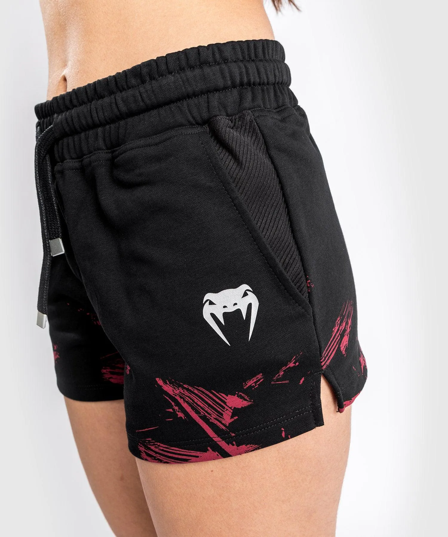 Pantalones cortos de algodón UFC Venum Authentic Fight Week 2.0 - Para mujer  - Negro/Rojo