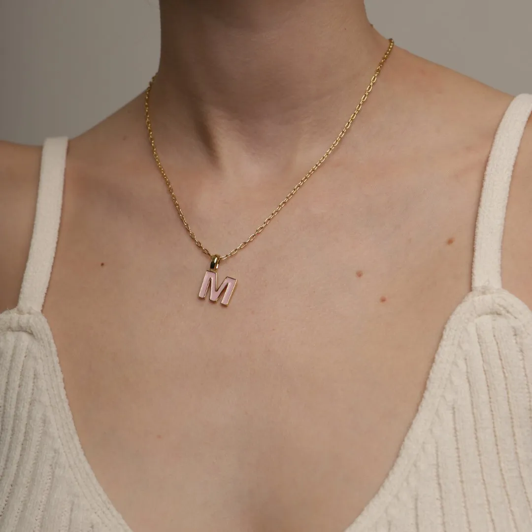 PINK LETTER ANA EMILIA NECKLACE