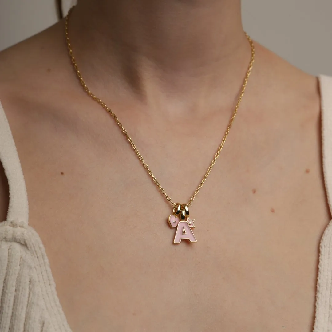 PINK LETTER ANA EMILIA NECKLACE