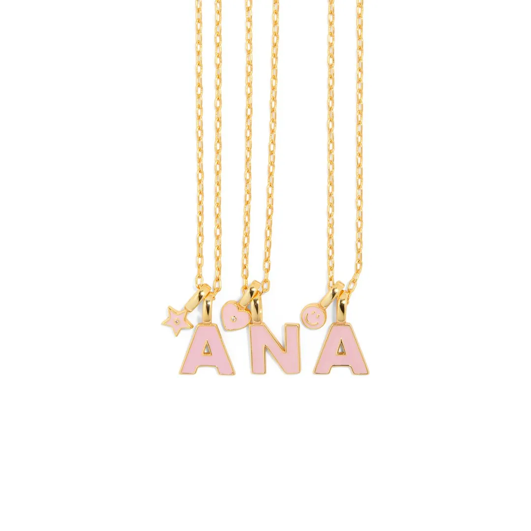 PINK LETTER ANA EMILIA NECKLACE