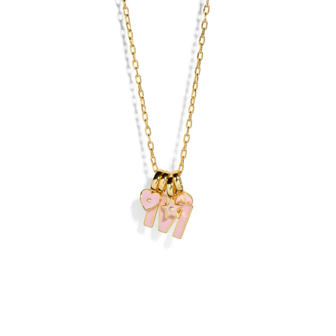 PINK LETTER ANA EMILIA NECKLACE