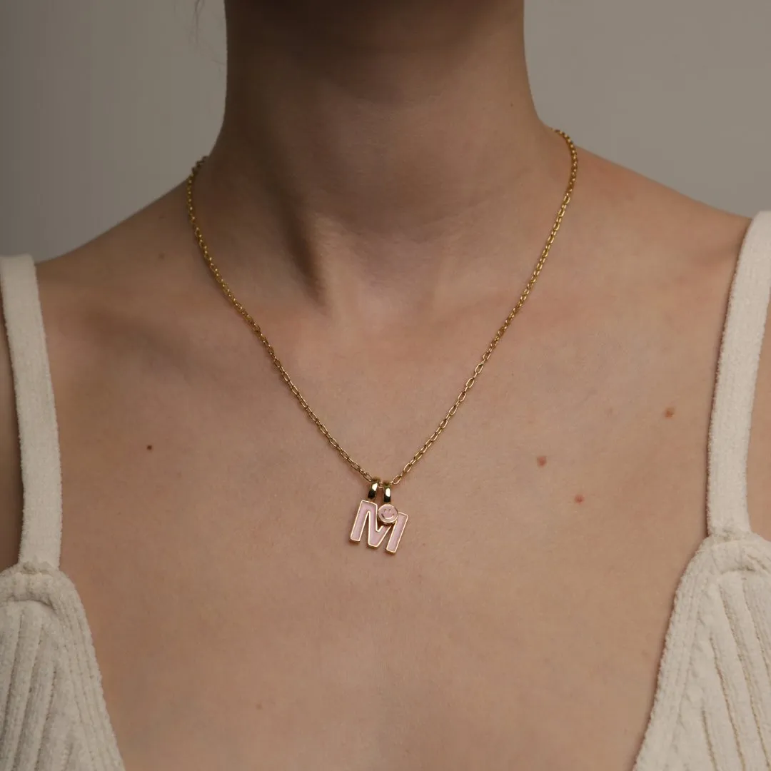 PINK LETTER ANA EMILIA NECKLACE