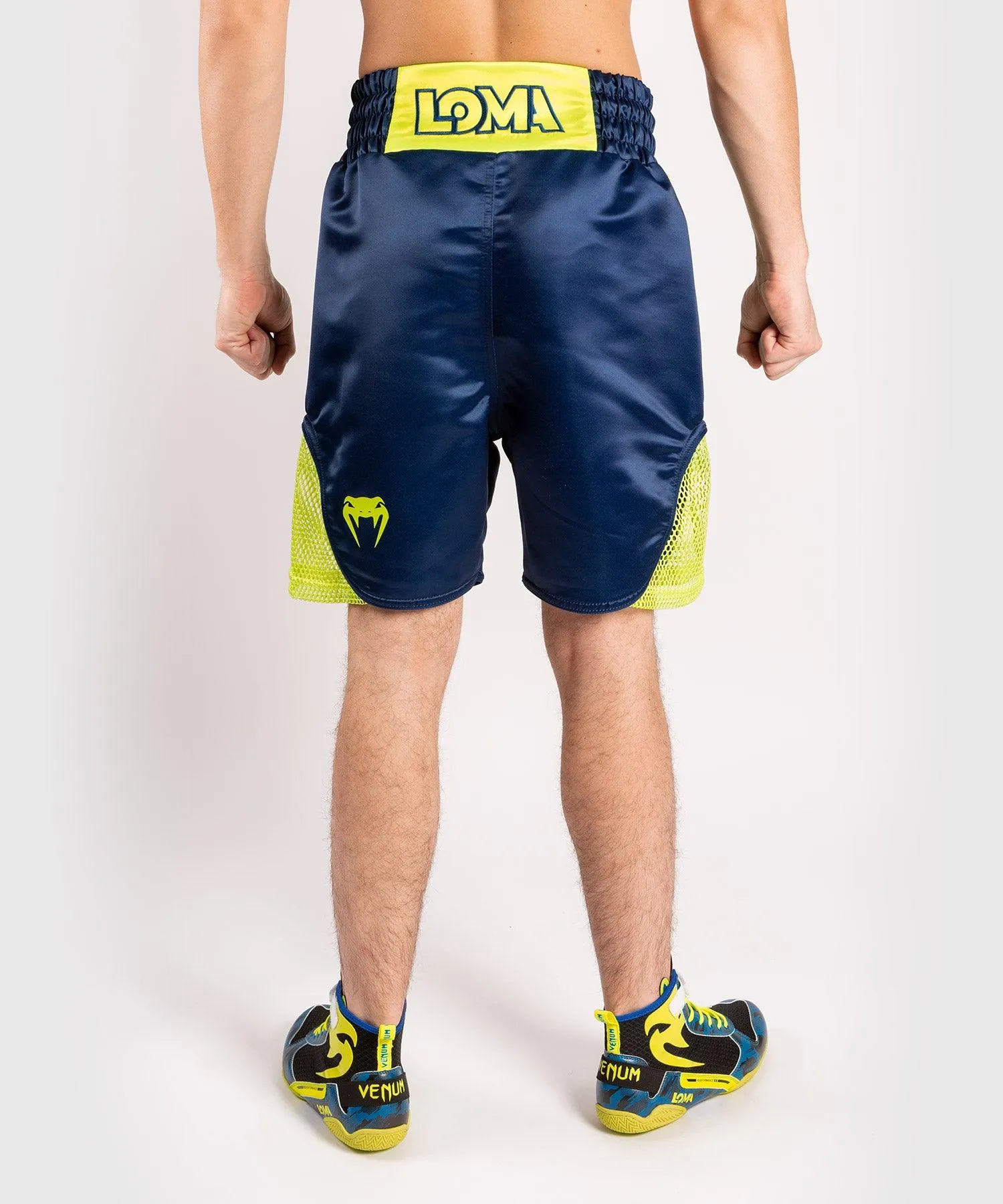 Shorts de boxeo Venum Origins - Azul/Amarillo